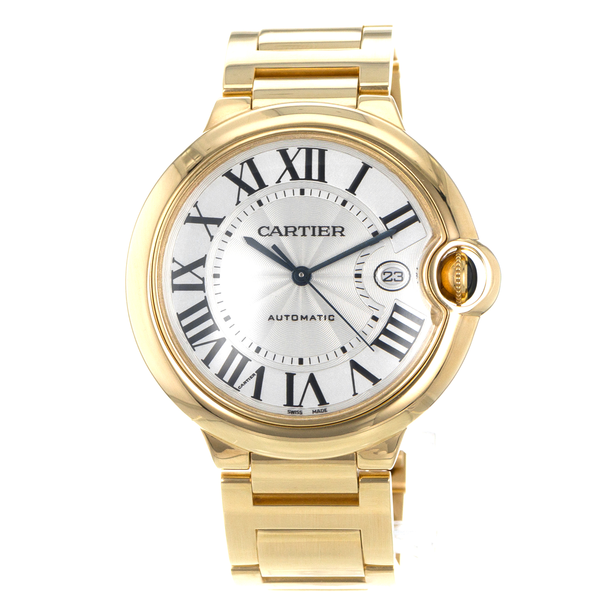 Cartier Ballon Bleu 42mm W69005Z2 2998 Silver Roman Yellow Gold Mens Watch thumbnail 3