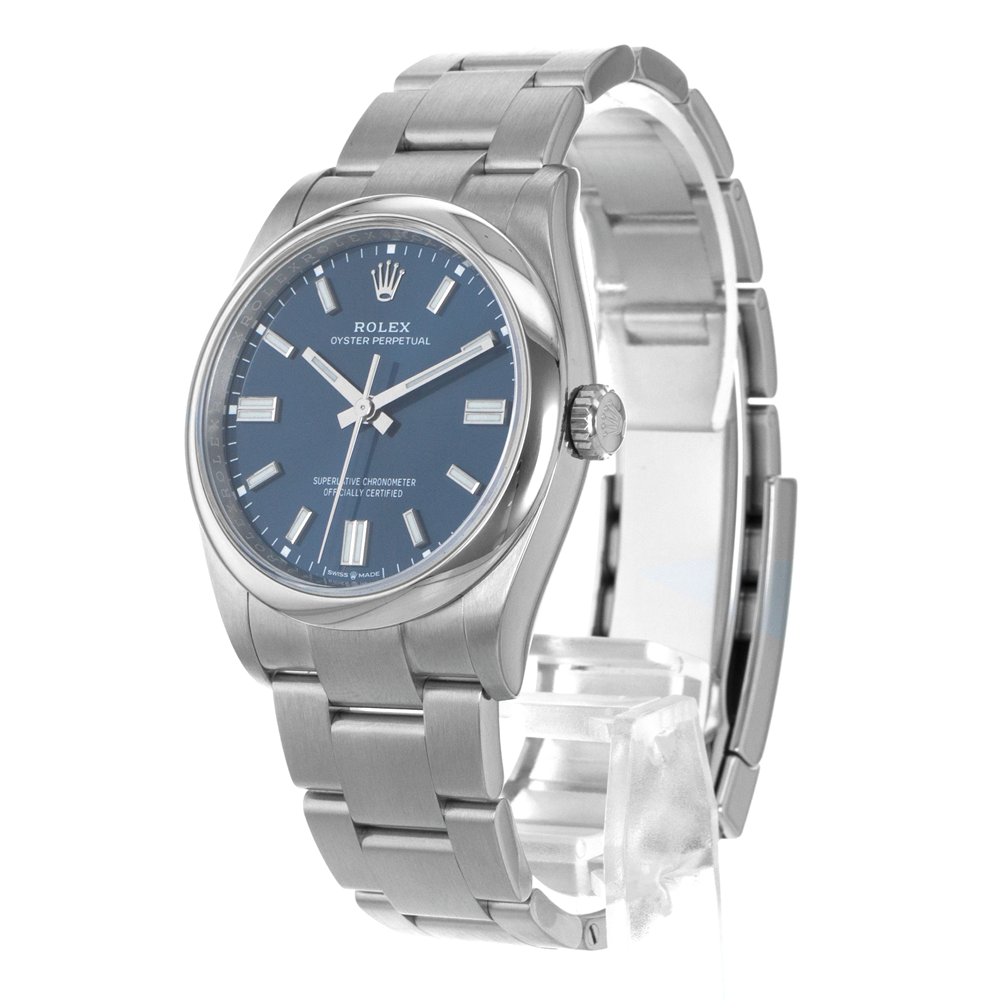 Rolex Oyster Perpetual 36 126000 Blue Stick Smooth Steel Oyster Mens Watch thumbnail 5