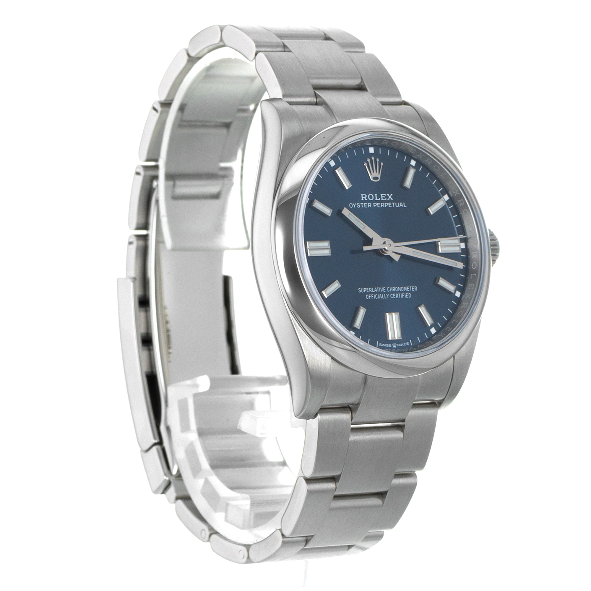 Rolex Oyster Perpetual 36 126000 Blue Stick Smooth Steel Oyster Mens Watch thumbnail 8