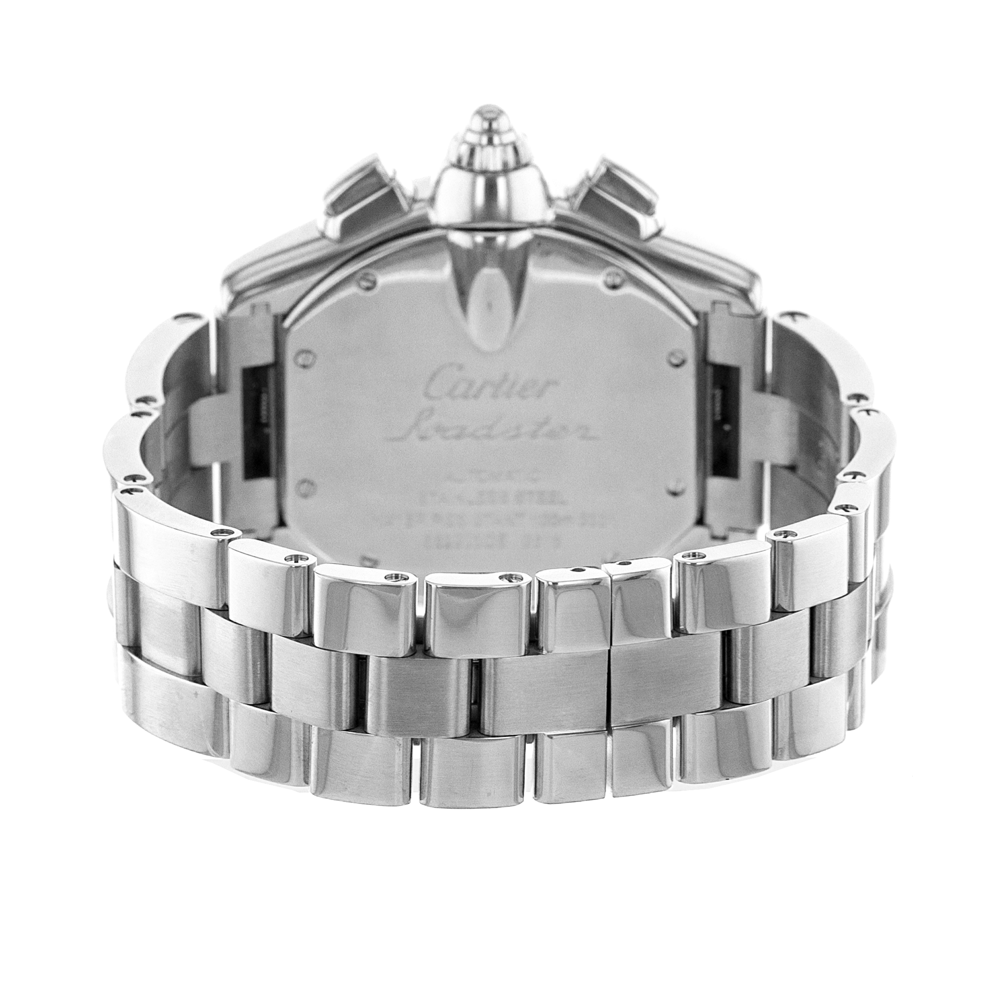 Cartier Roadster W62019X6 2618 43mm Large Silver Roman Steel Mens Watch 2006 thumbnail 10