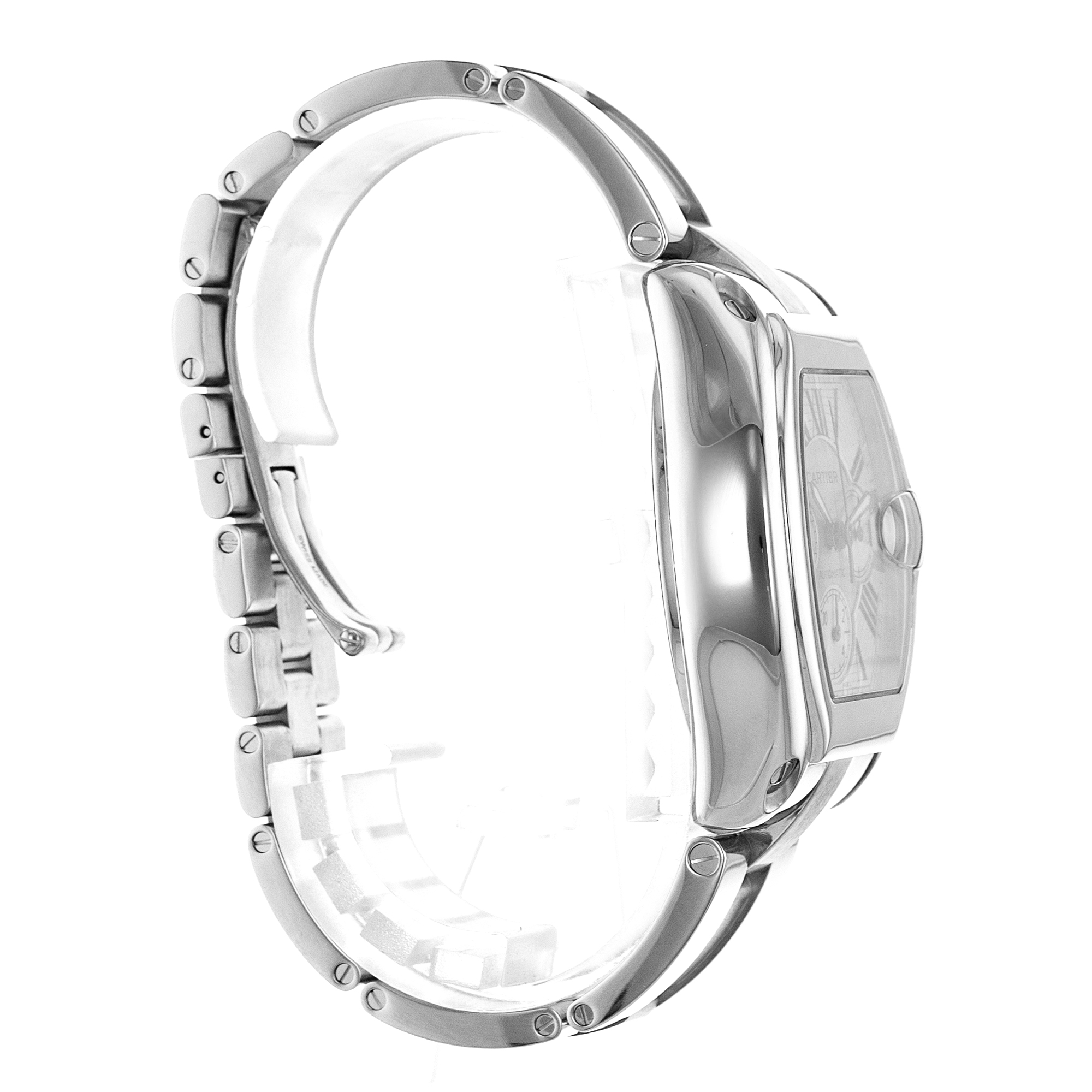 Cartier Roadster W62019X6 2618 43mm Large Silver Roman Steel Mens Watch 2006 thumbnail 7