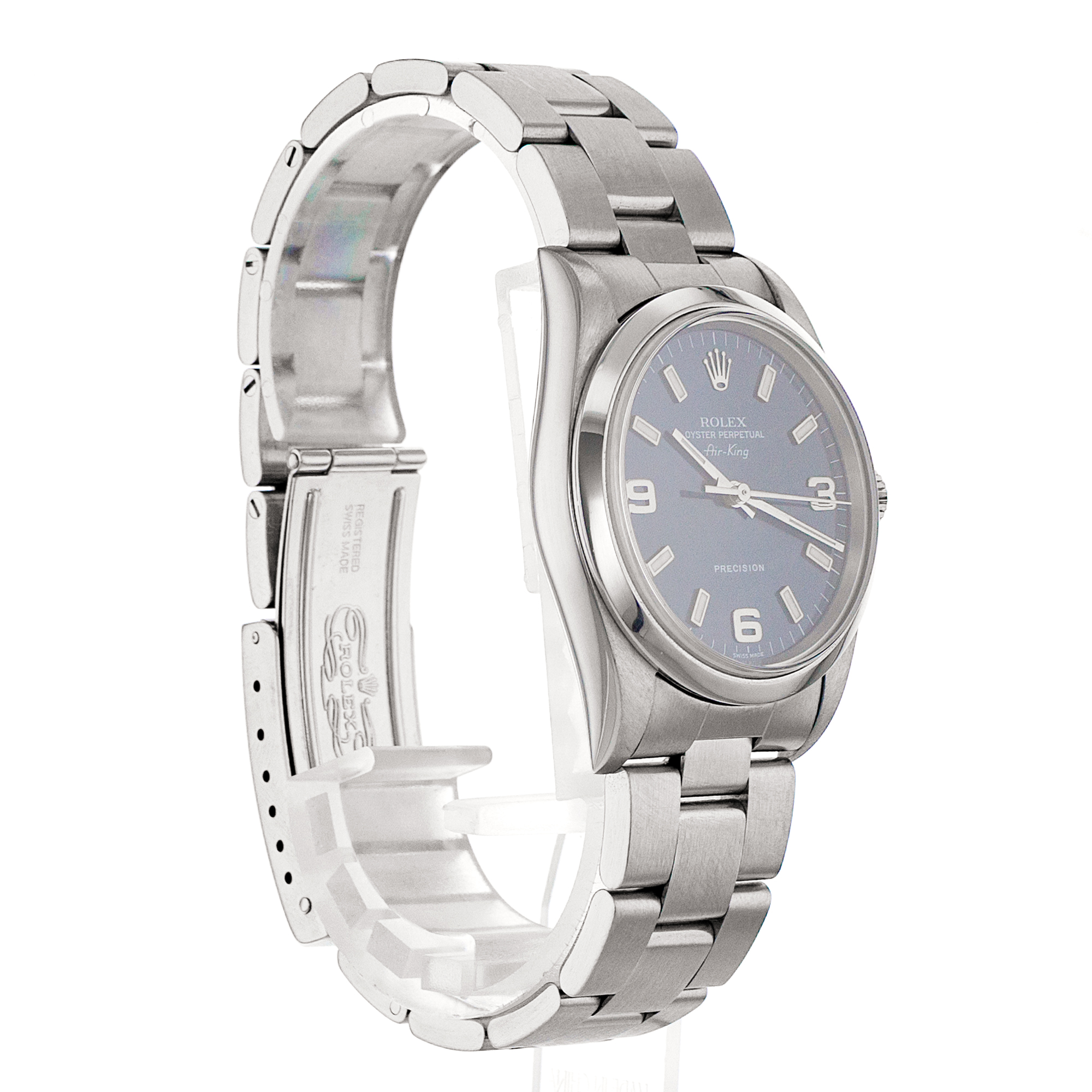 Rolex Air King 14000M 34MM Blue Roman Steel Oyster Automatic Mens Watch thumbnail 8