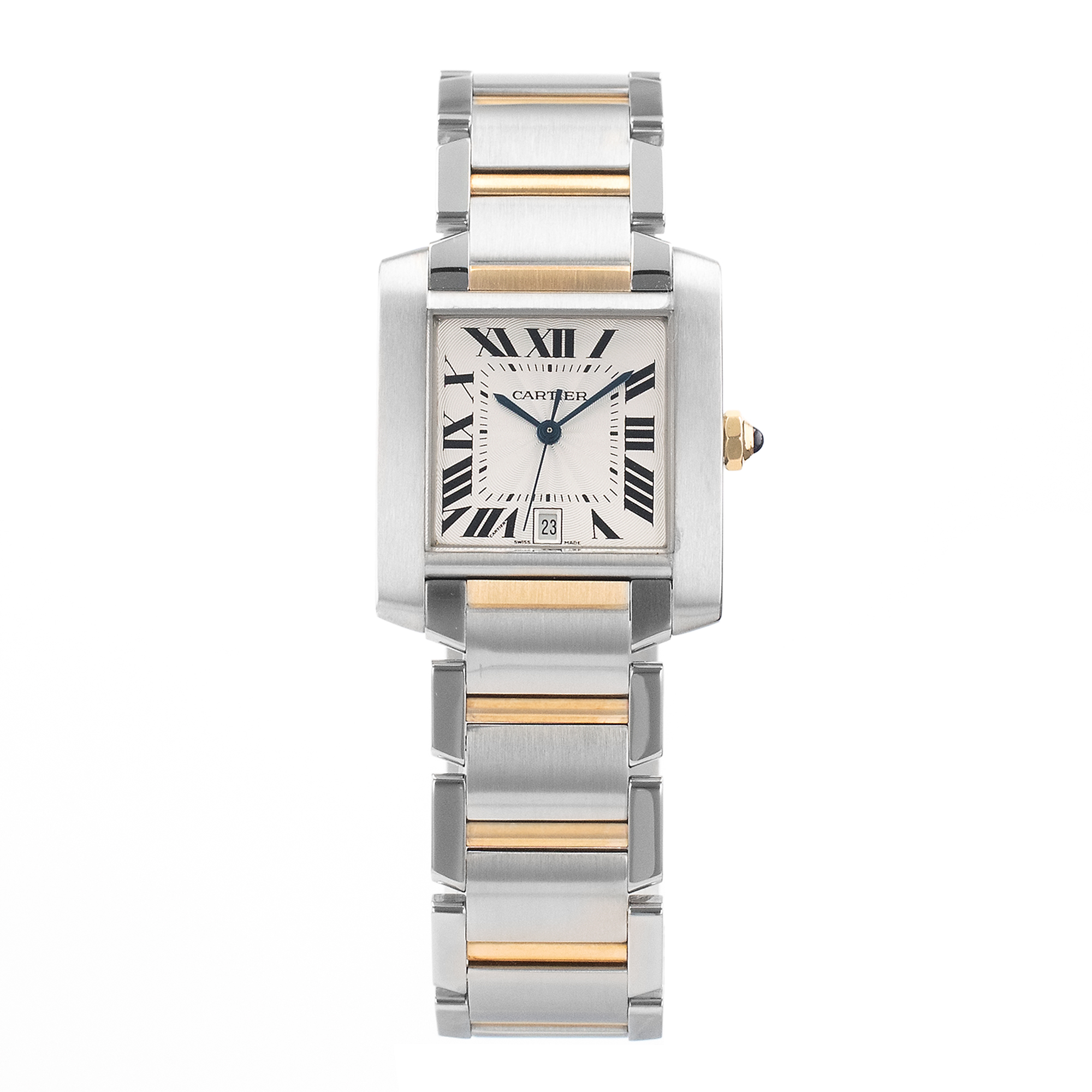 Cartier Tank Francaise W51005Q4 2302 28mm Large Steel Yellow Gold Mens Watch thumbnail 2