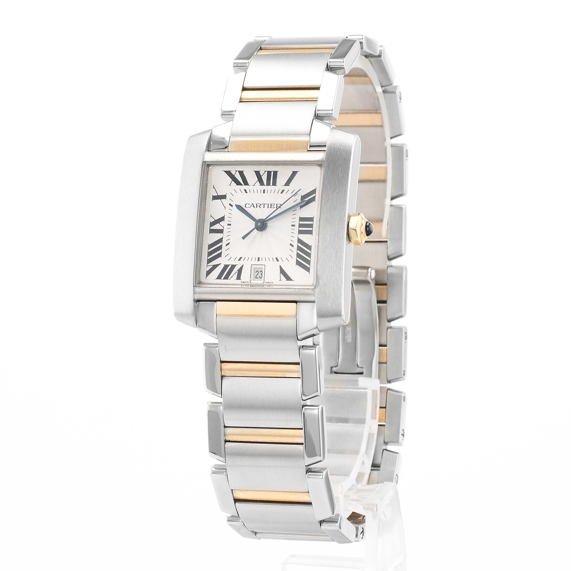 Cartier Tank Francaise W51005Q4 2302 28mm Large Steel Yellow Gold Mens Watch thumbnail 3