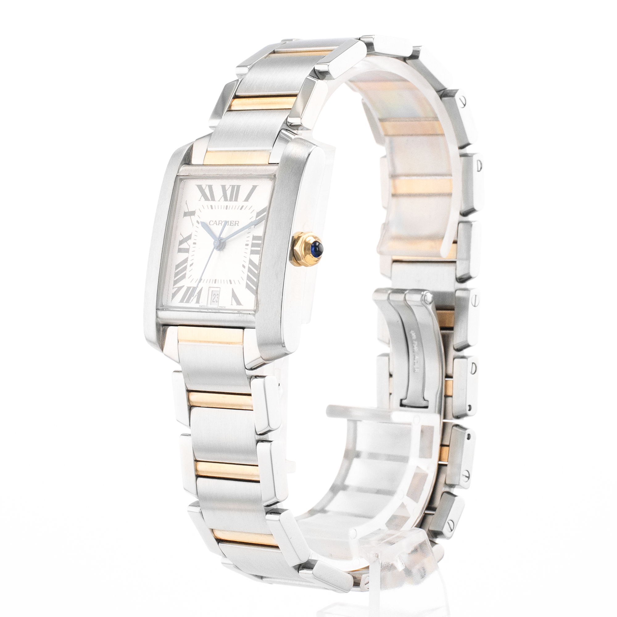 Cartier Tank Francaise W51005Q4 2302 28mm Large Steel Yellow Gold Mens Watch thumbnail 4