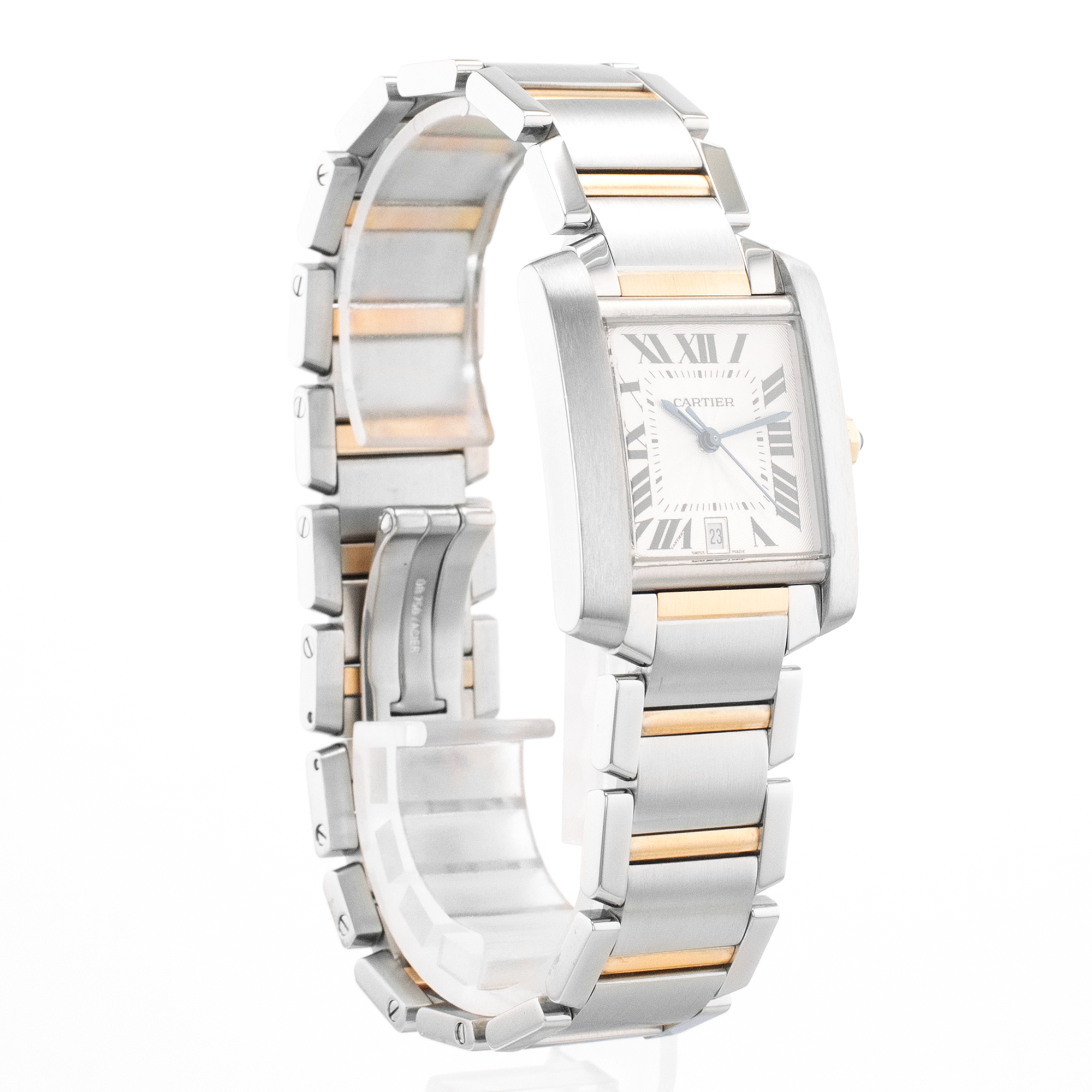 Cartier Tank Francaise W51005Q4 2302 28mm Large Steel Yellow Gold Mens Watch thumbnail 7