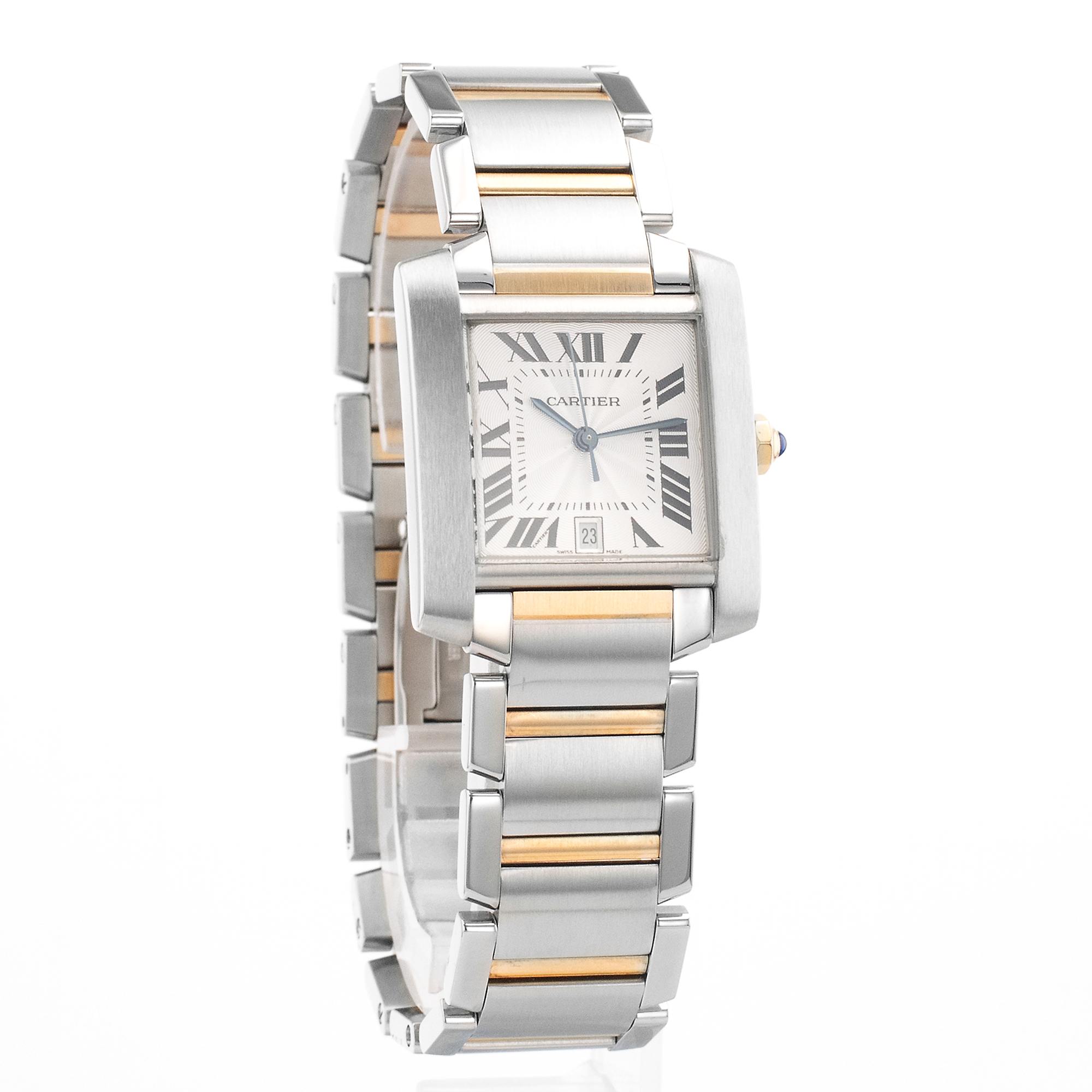 Cartier Tank Francaise W51005Q4 2302 28mm Large Steel Yellow Gold Mens Watch thumbnail 8