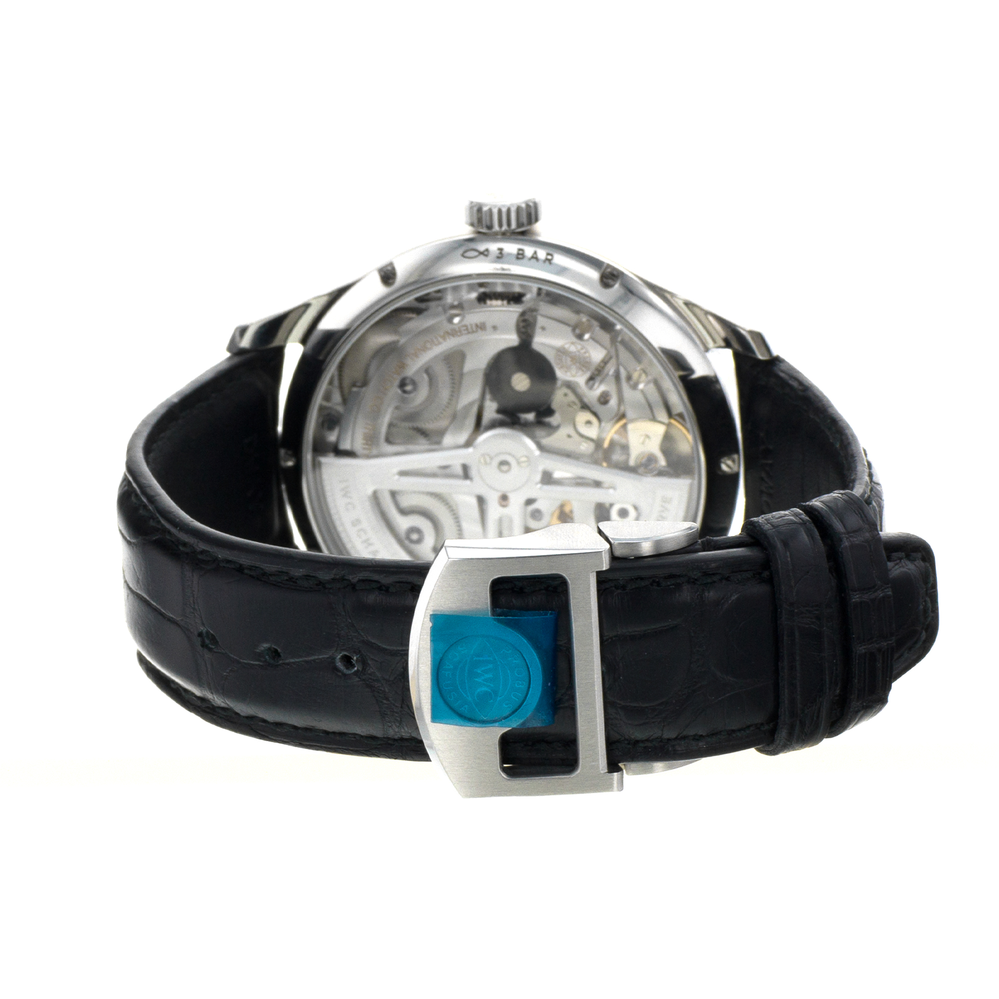 IWC Portuguese Annual Calendar IW503502 44mm Blue Steel Leather Mens Watch 2024 thumbnail 10