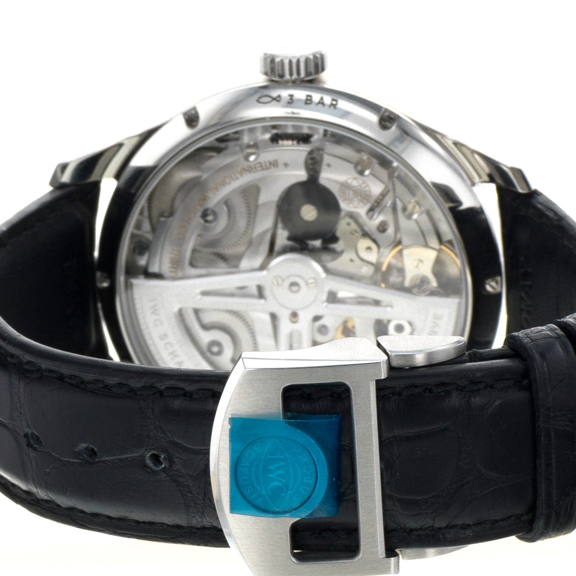 IWC Portuguese Annual Calendar IW503502 44mm Blue Steel Leather Mens Watch 2024 thumbnail 11