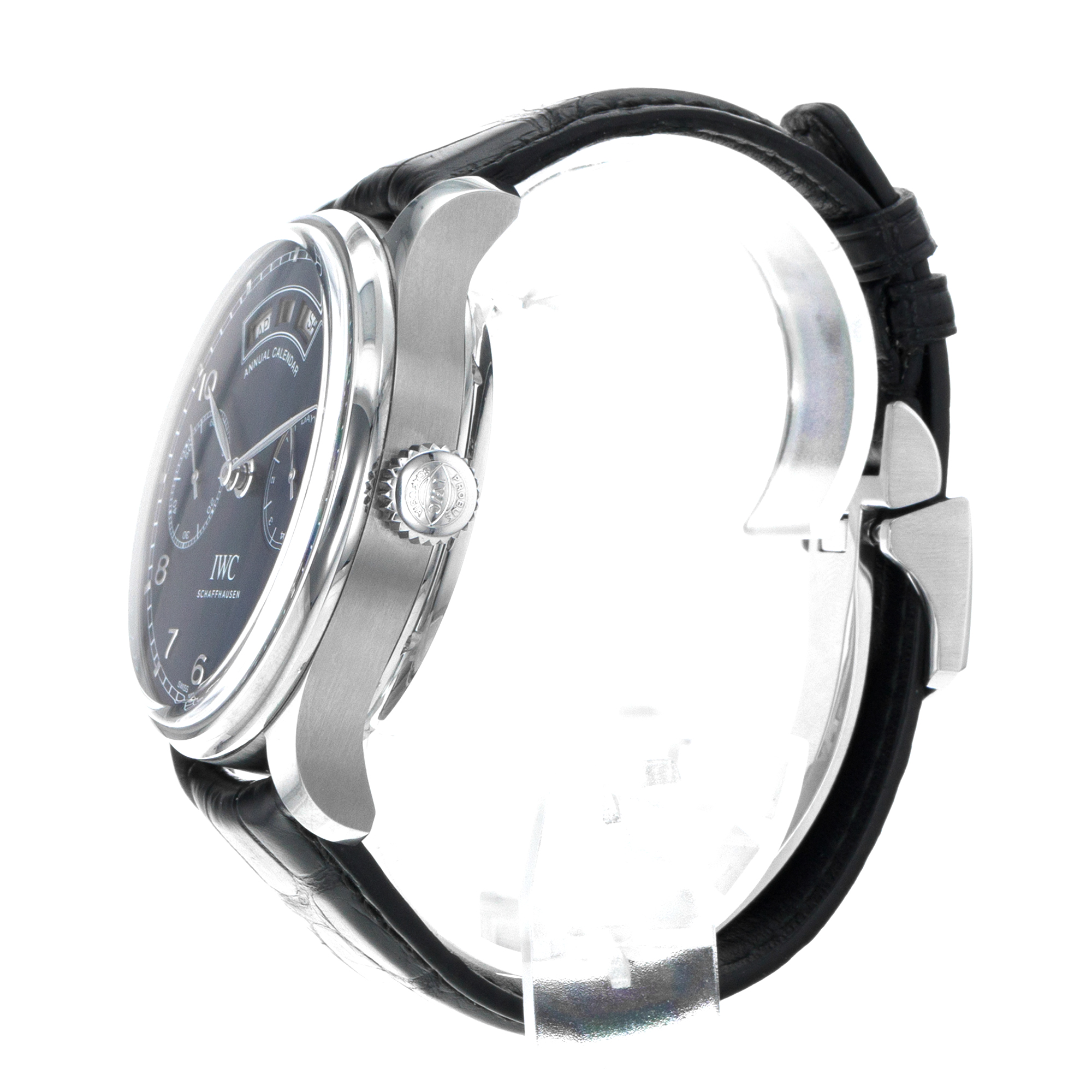 IWC Portuguese Annual Calendar IW503502 44mm Blue Steel Leather Mens Watch 2024 thumbnail 6