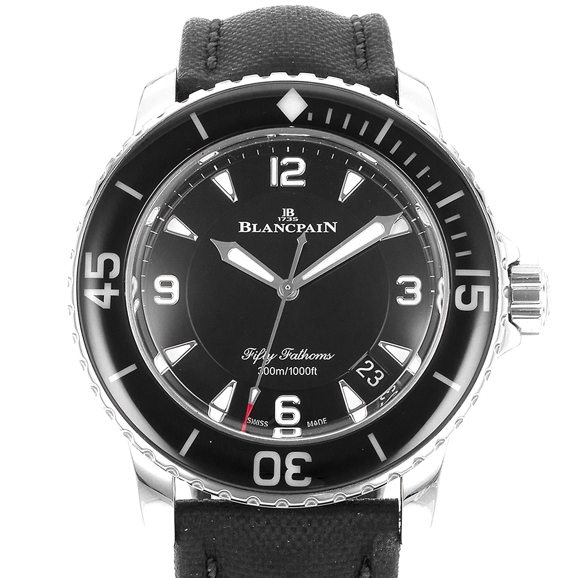 Blancpain Fifty Fathoms 5015-1130-52B 45mm Black Ceramic Diver Steel Mens Watch thumbnail 1