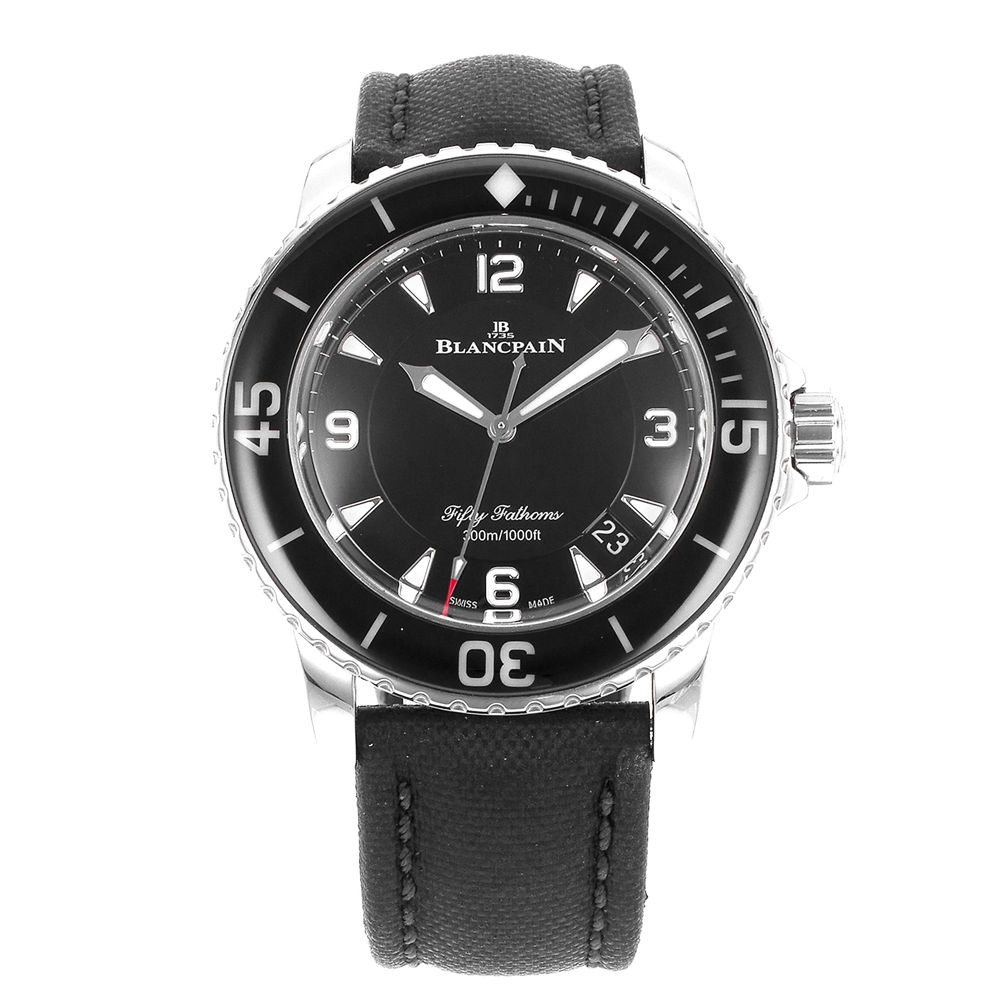 Blancpain Fifty Fathoms 5015-1130-52B 45mm Black Ceramic Diver Steel Mens Watch thumbnail 2