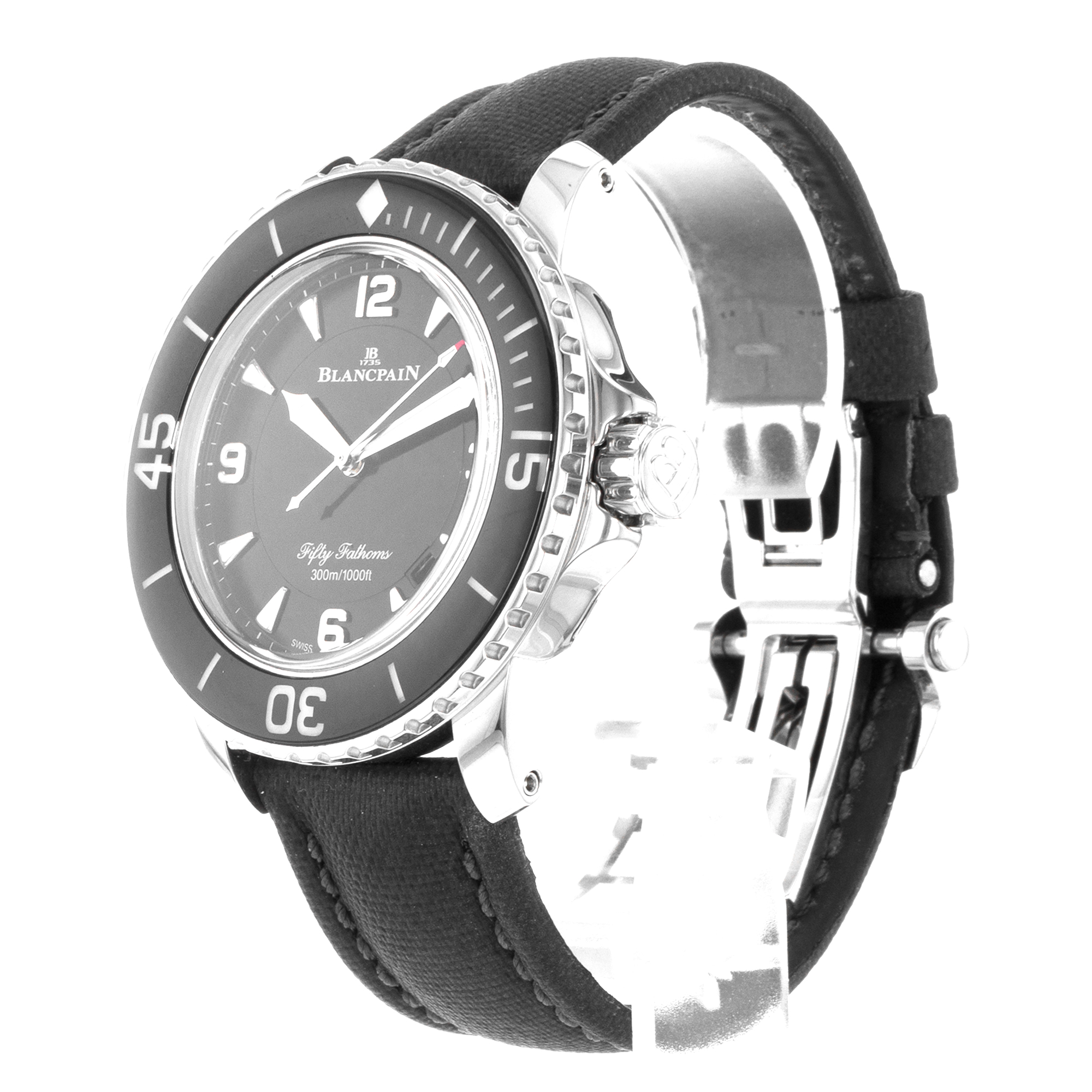 Blancpain Fifty Fathoms 5015-1130-52B 45mm Black Ceramic Diver Steel Mens Watch thumbnail 5