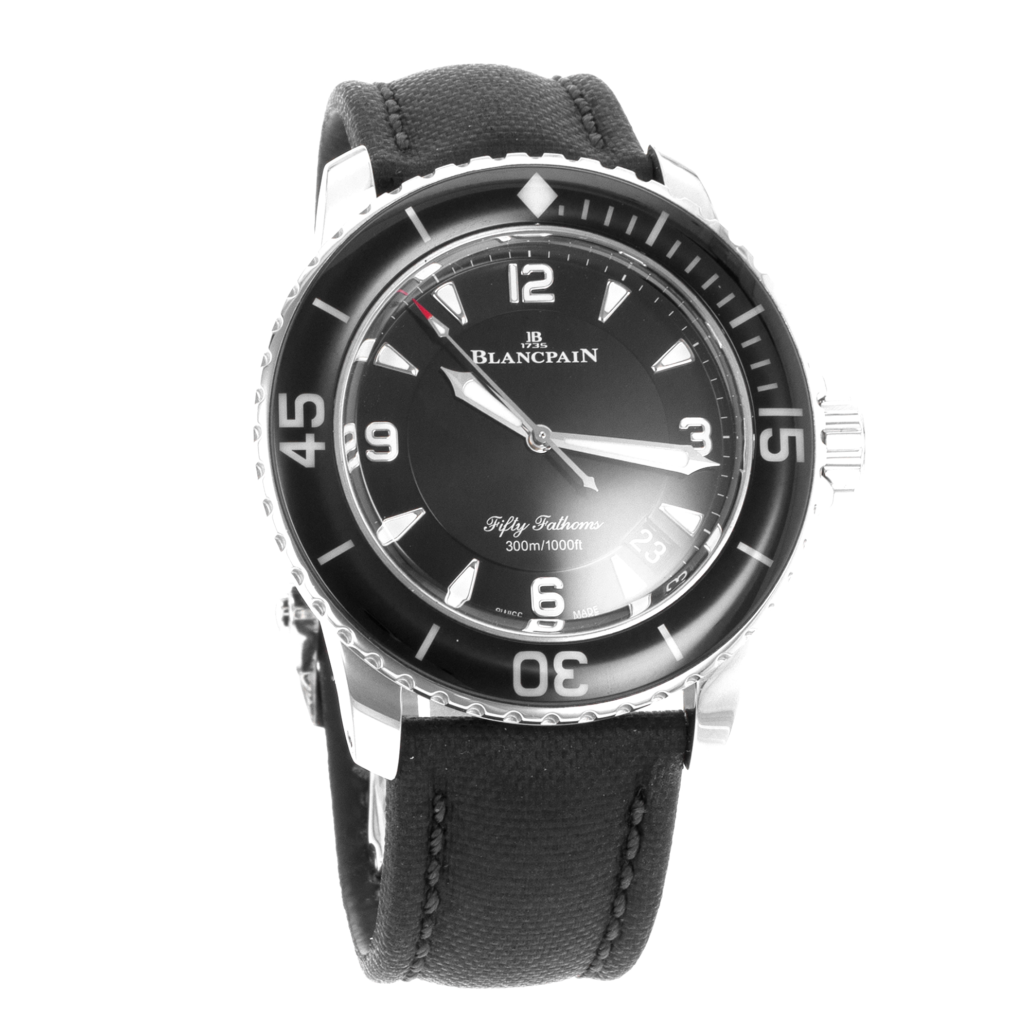 Blancpain Fifty Fathoms 5015-1130-52B 45mm Black Ceramic Diver Steel Mens Watch thumbnail 9