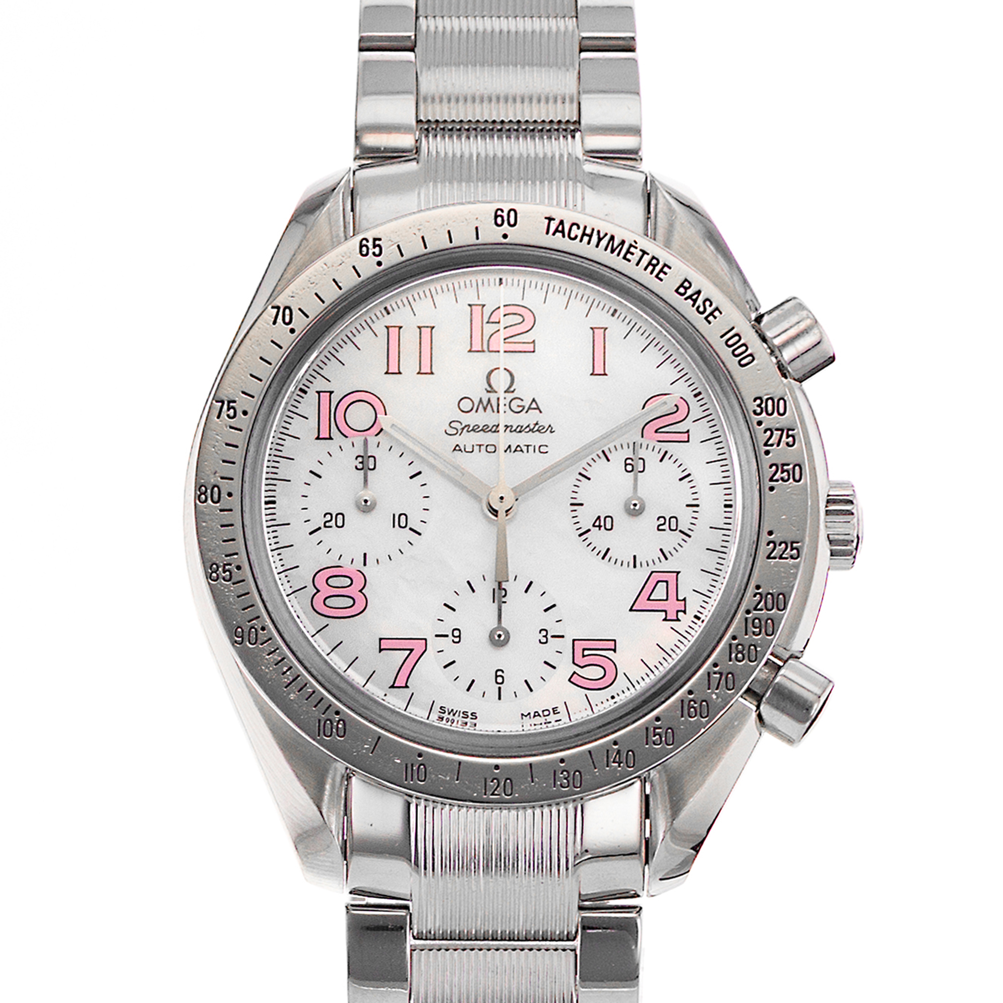 Omega Speedmaster 3534.74 38mm Pink White Mother of Pearl Steel Ladies Watch thumbnail 1