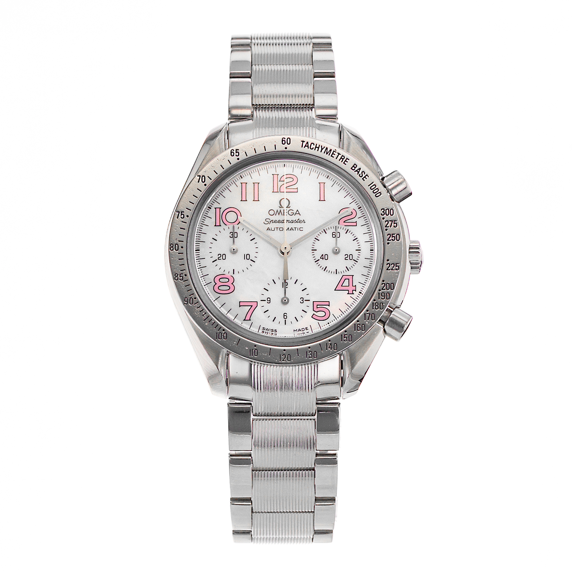 Omega Speedmaster 3534.74 38mm Pink White Mother of Pearl Steel Ladies Watch thumbnail 2