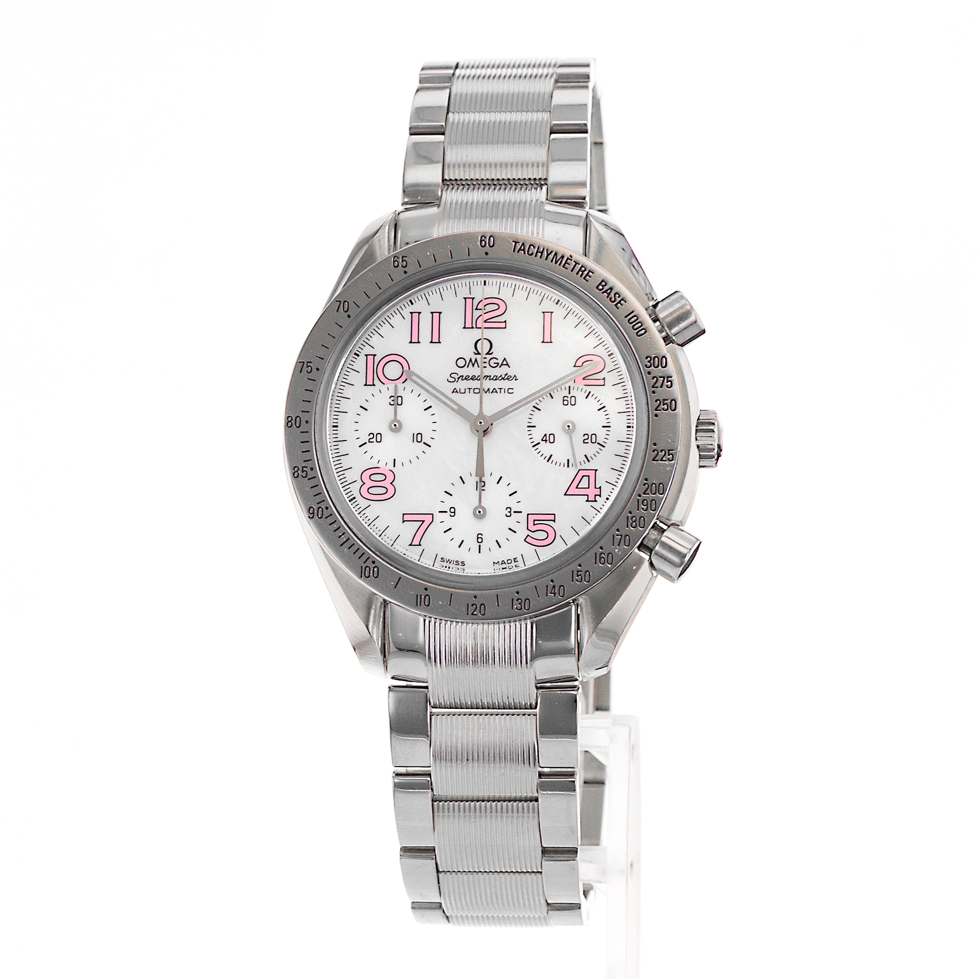 Omega Speedmaster 3534.74 38mm Pink White Mother of Pearl Steel Ladies Watch thumbnail 3