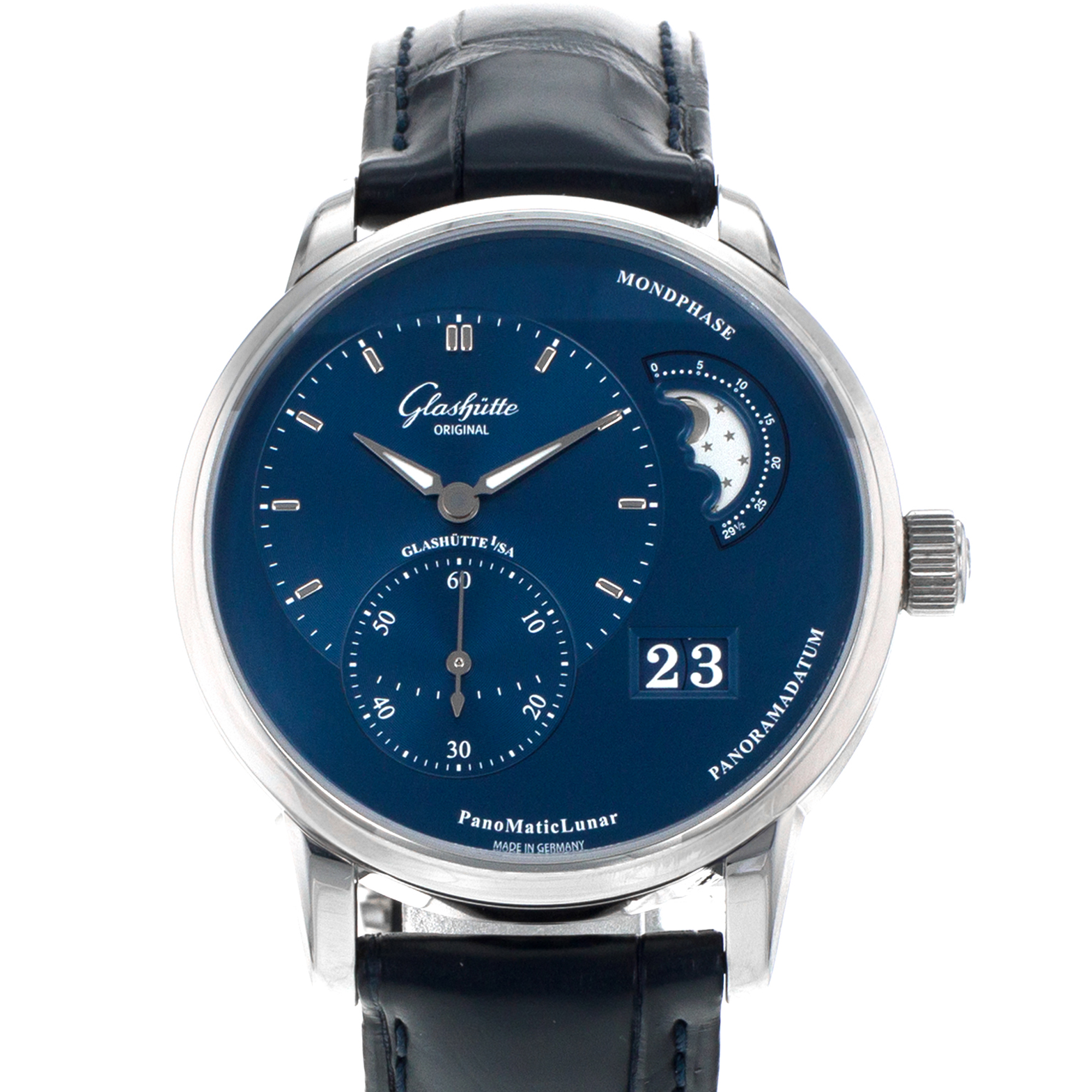 Glashutte Original PanoMaticLunar 1-90-02-46-32 40mm Blue Moon Mens Watch 2022 thumbnail 1