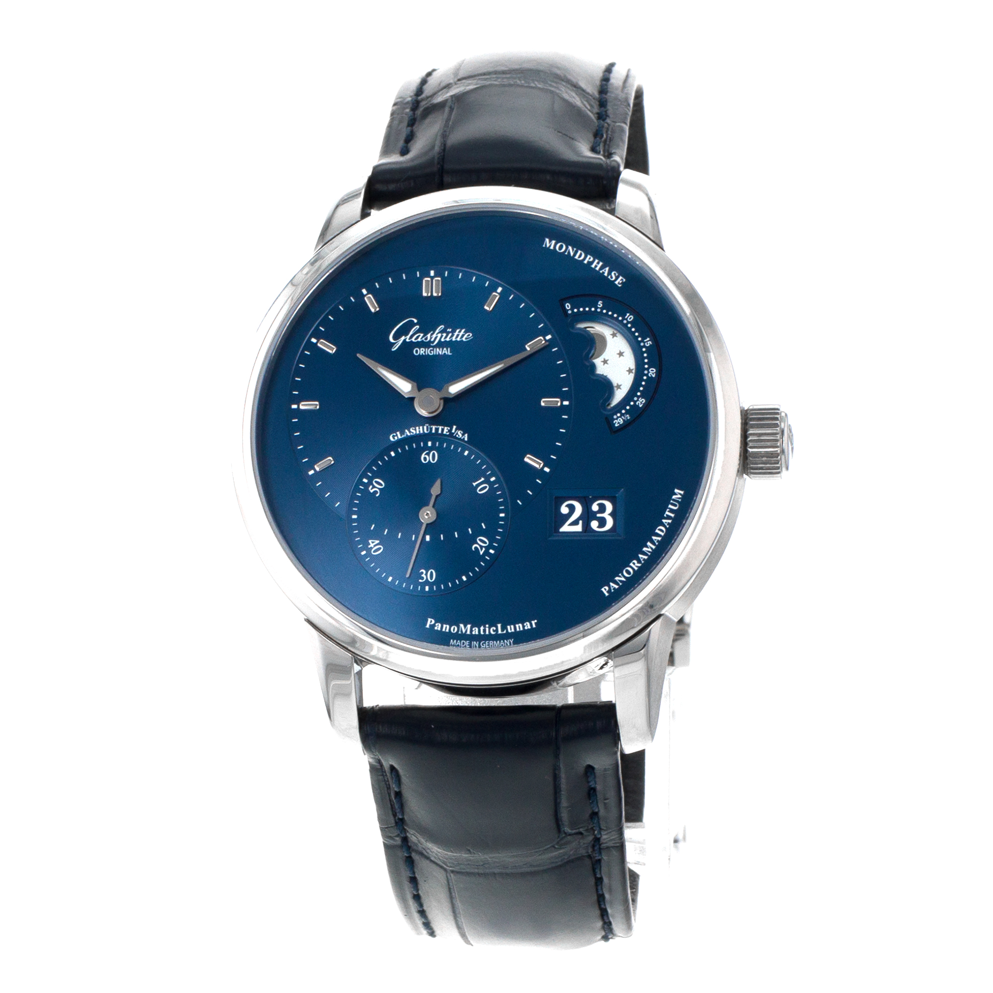 Glashutte Original PanoMaticLunar 1-90-02-46-32 40mm Blue Moon Mens Watch 2022 thumbnail 4