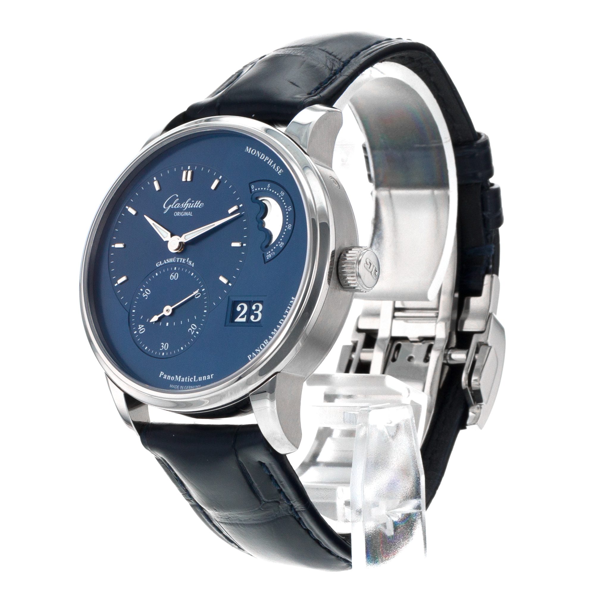 Glashutte Original PanoMaticLunar 1-90-02-46-32 40mm Blue Moon Mens Watch 2022 thumbnail 5