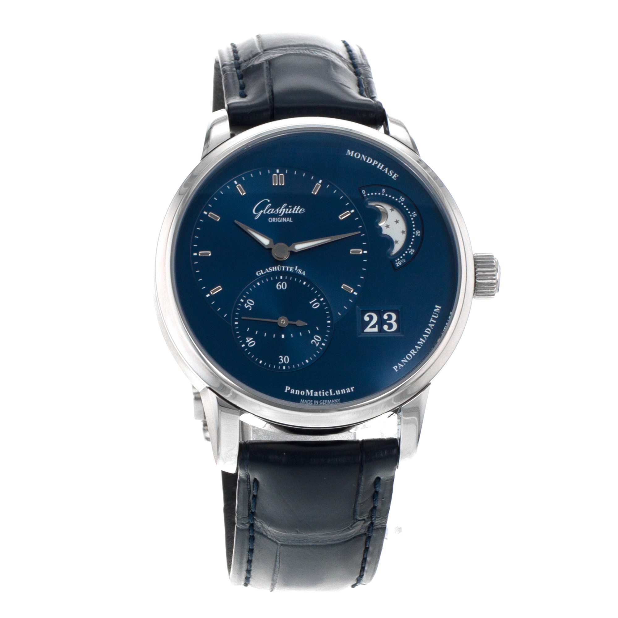 Glashutte Original PanoMaticLunar 1-90-02-46-32 40mm Blue Moon Mens Watch 2022 thumbnail 9