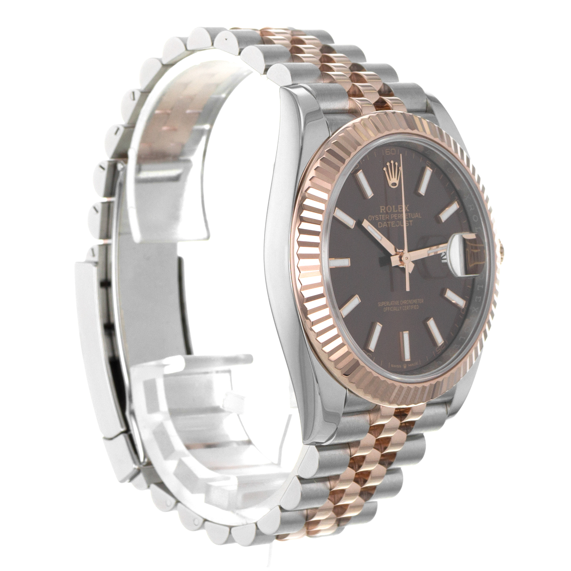 Rolex Datejust 41 126331 Chocolate Brown Fluted Steel Rose Gold Mens Watch thumbnail 7