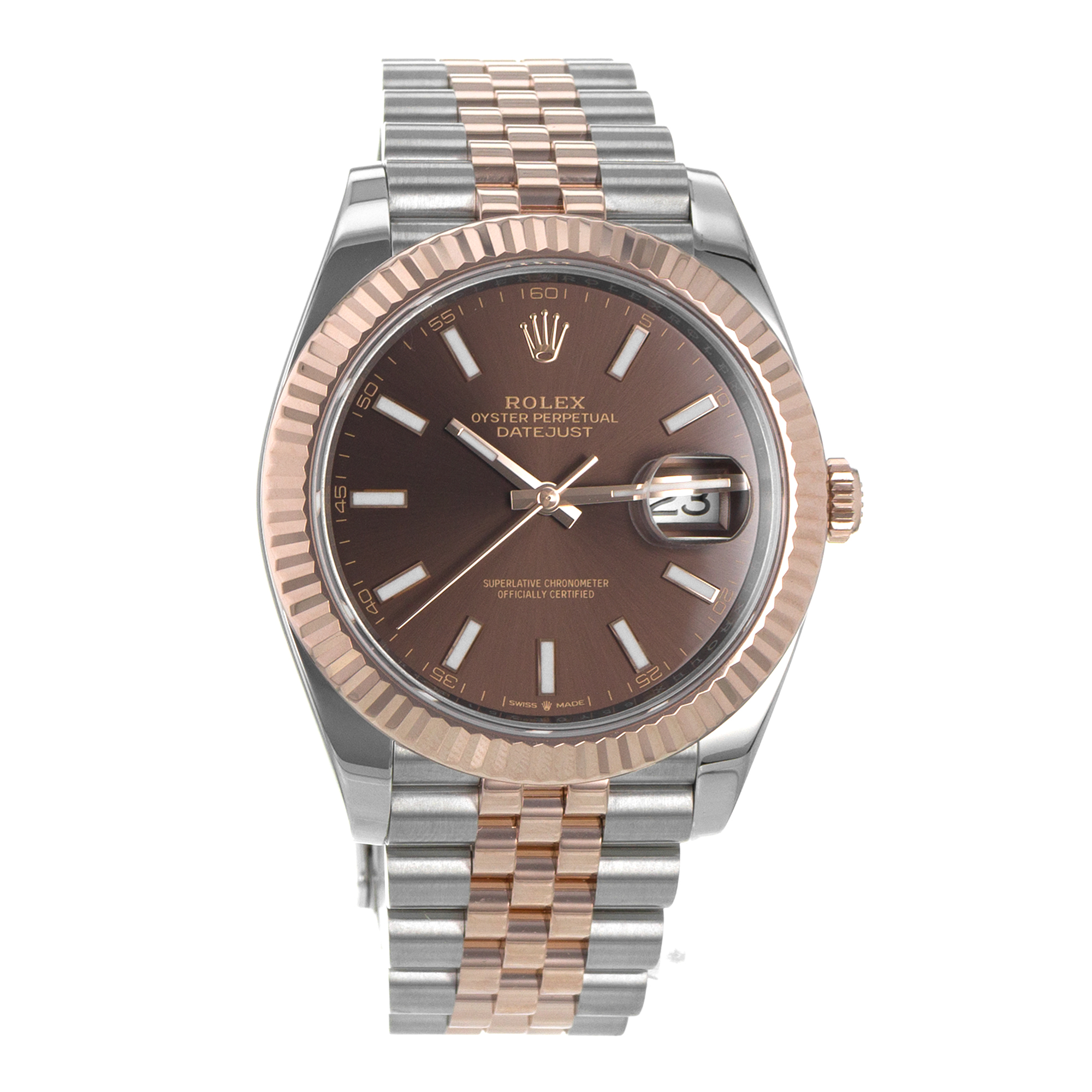 Rolex Datejust 41 126331 Chocolate Brown Fluted Steel Rose Gold Mens Watch thumbnail 8