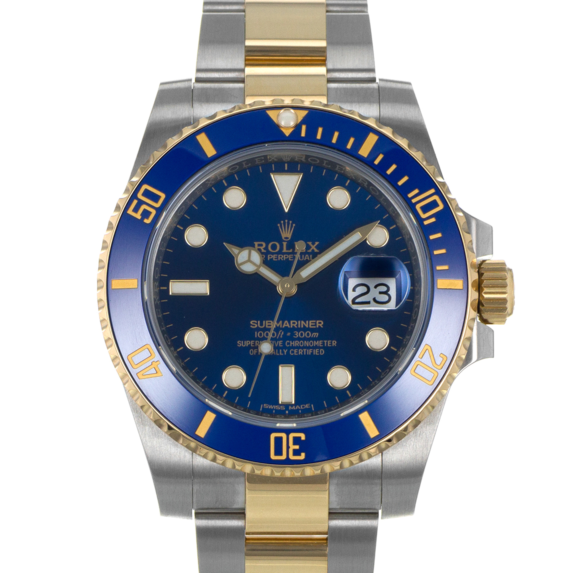 Rolex Submariner 116613LB 40mm Blue Ceramic Steel 18k Yellow Gold Mens Watch thumbnail 1