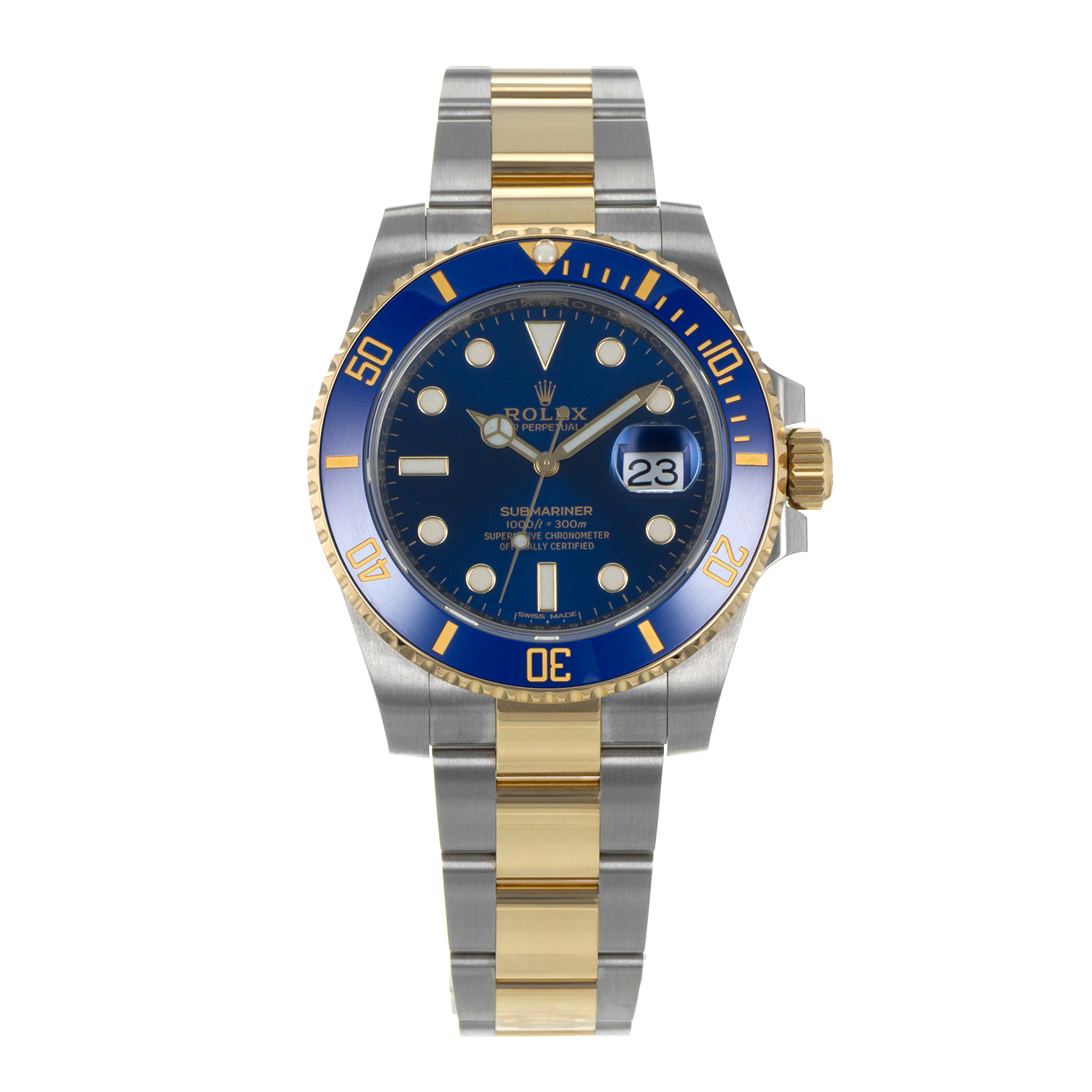 Rolex Submariner 116613LB 40mm Blue Ceramic Steel 18k Yellow Gold Mens Watch thumbnail 2
