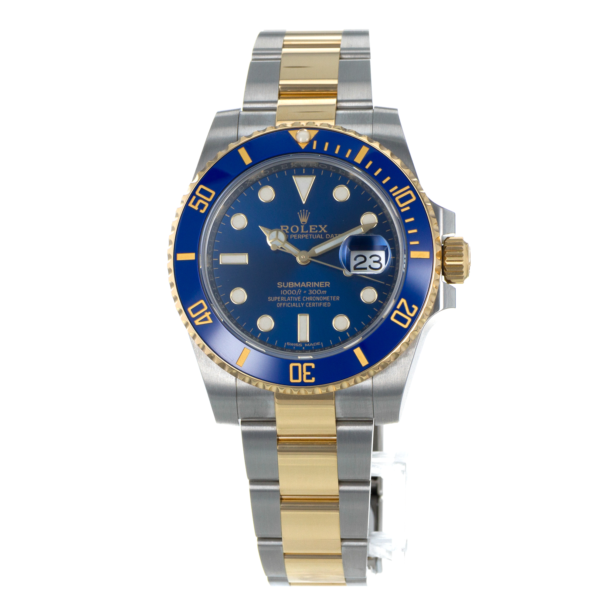 Rolex Submariner 116613LB 40mm Blue Ceramic Steel 18k Yellow Gold Mens Watch thumbnail 4