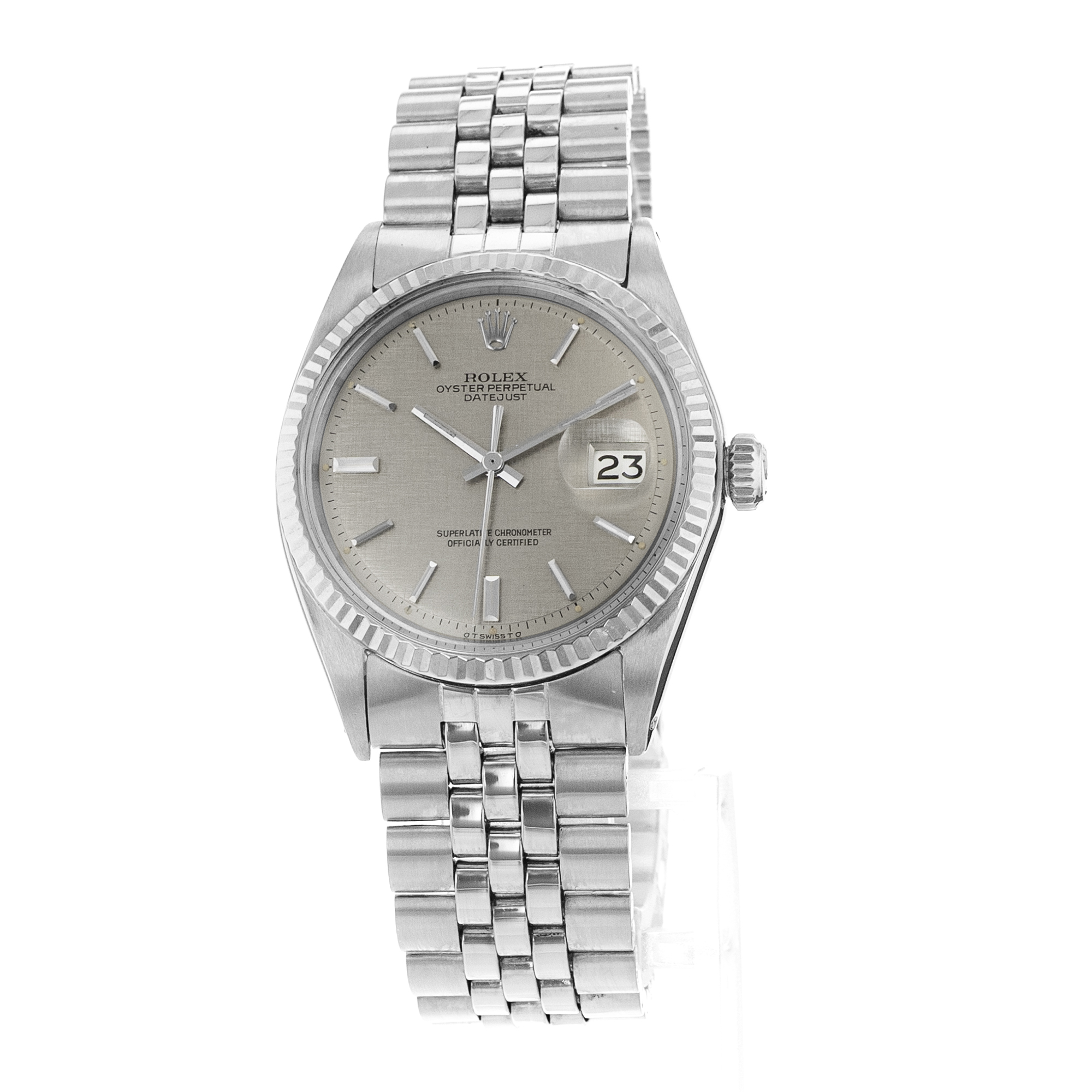 Rolex Datejust 36 1601 Vintage Patina Silver Index Jubilee Mens Watch 1972 thumbnail 3