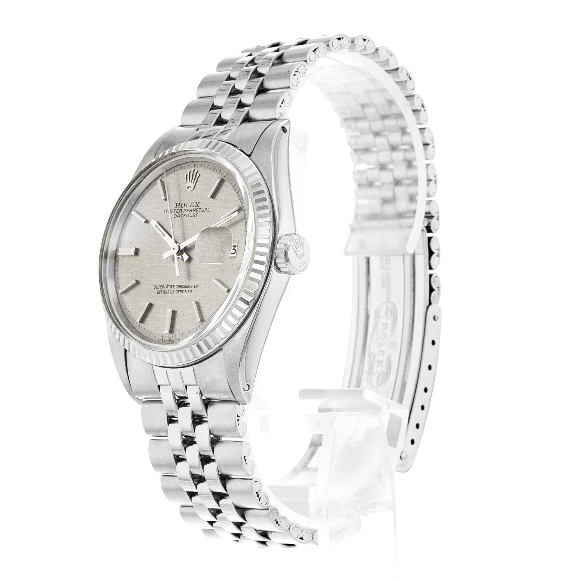 Rolex Datejust 36 1601 Vintage Patina Silver Index Jubilee Mens Watch 1972 thumbnail 4