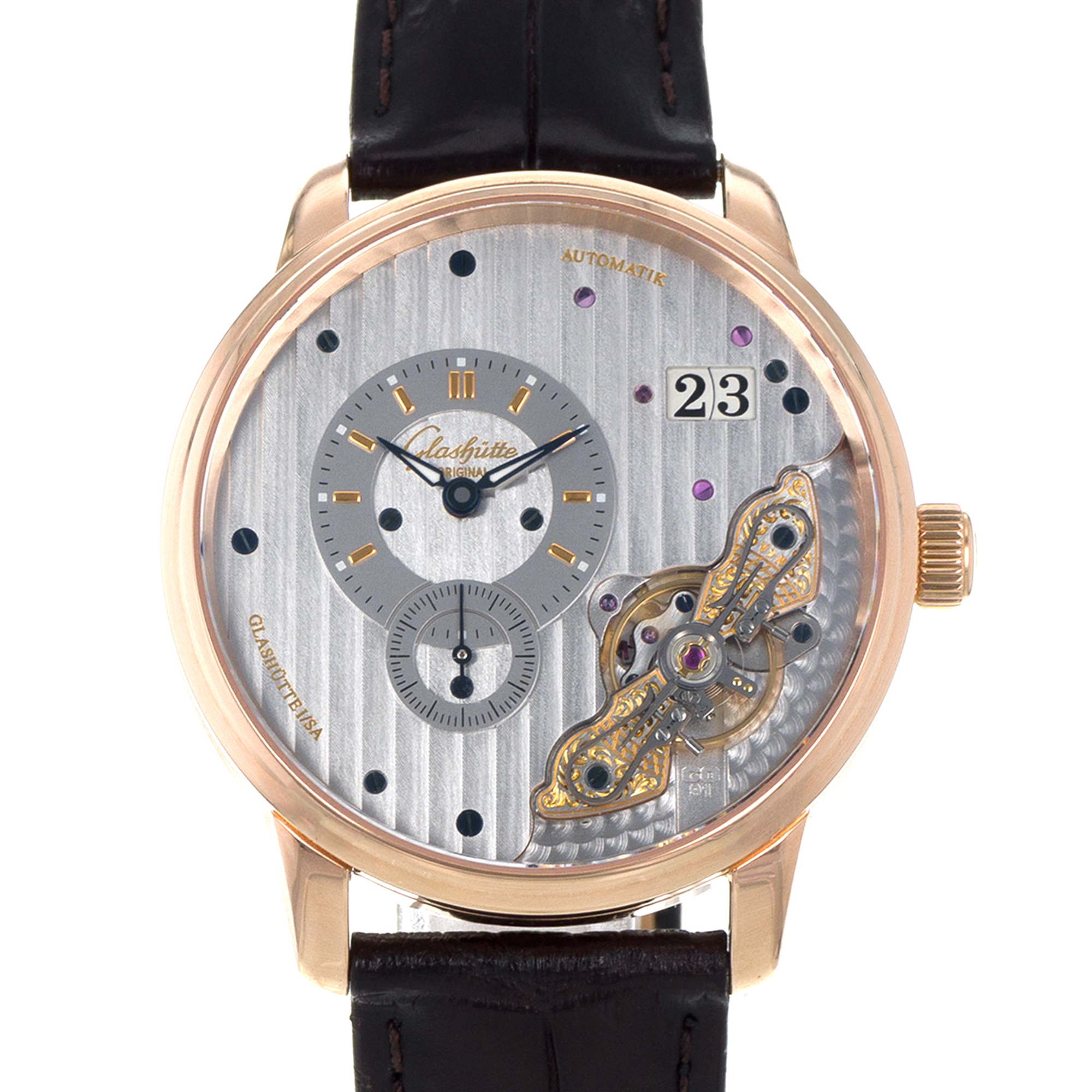 Glashutte Original PanoMaticlnverse 1-91-02-01-05-30 42mm Rose Gold Mens Watch thumbnail 1