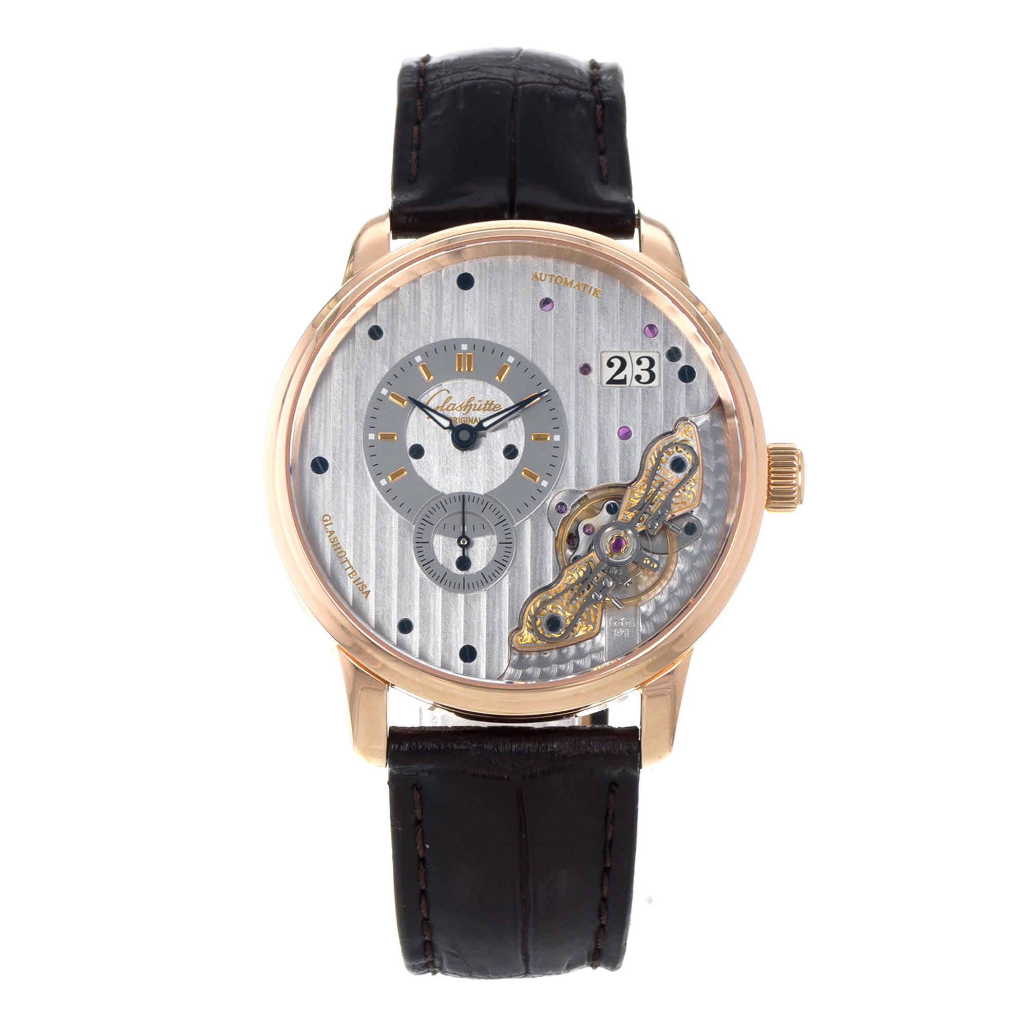 Glashutte Original PanoMaticlnverse 1-91-02-01-05-30 42mm Rose Gold Mens Watch thumbnail 2