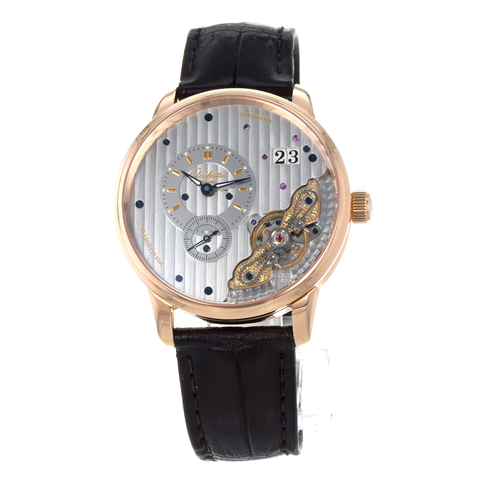 Glashutte Original PanoMaticlnverse 1-91-02-01-05-30 42mm Rose Gold Mens Watch thumbnail 4