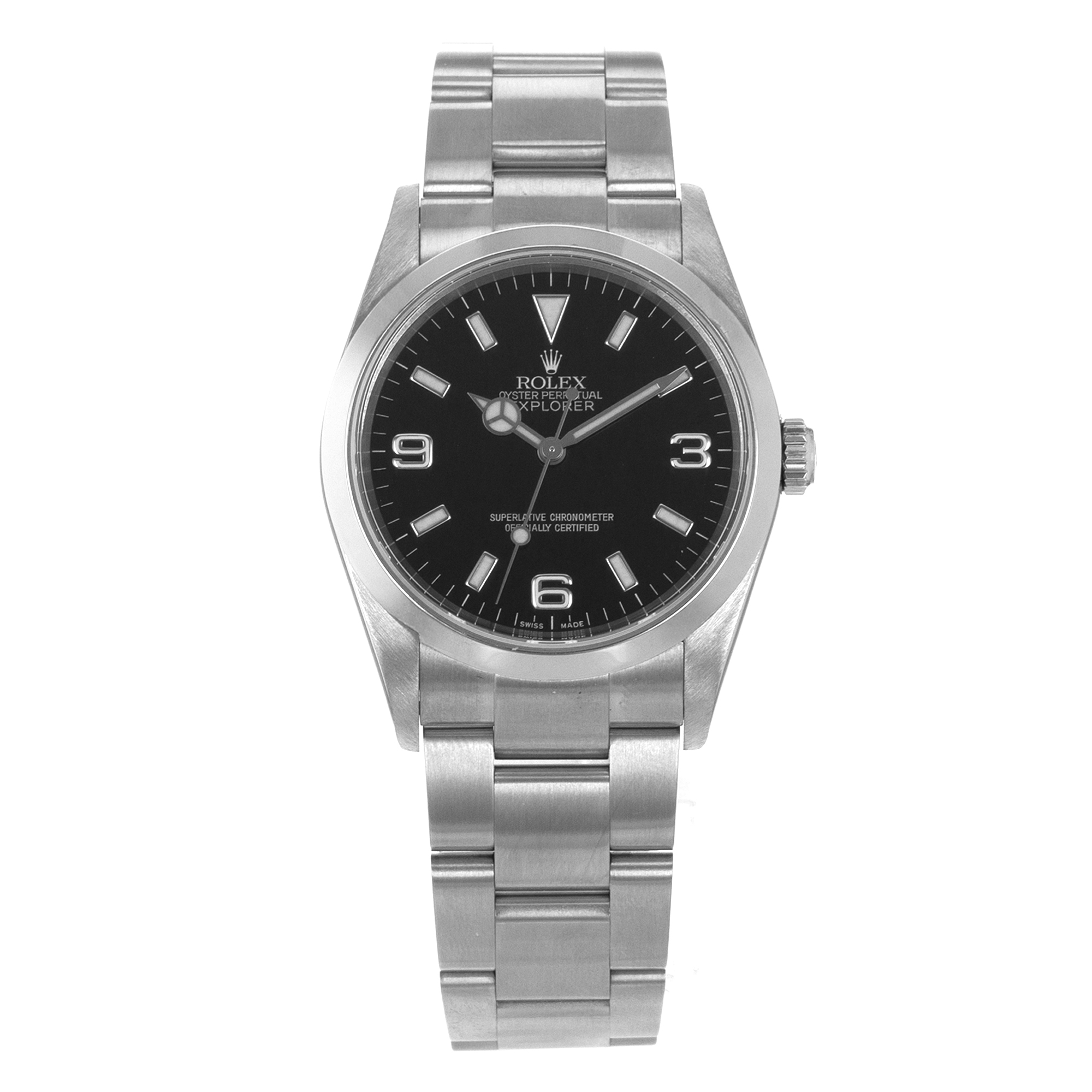 Rolex Explorer 114270 36mm Black Steel Smooth Mens Watch 2004 thumbnail 2