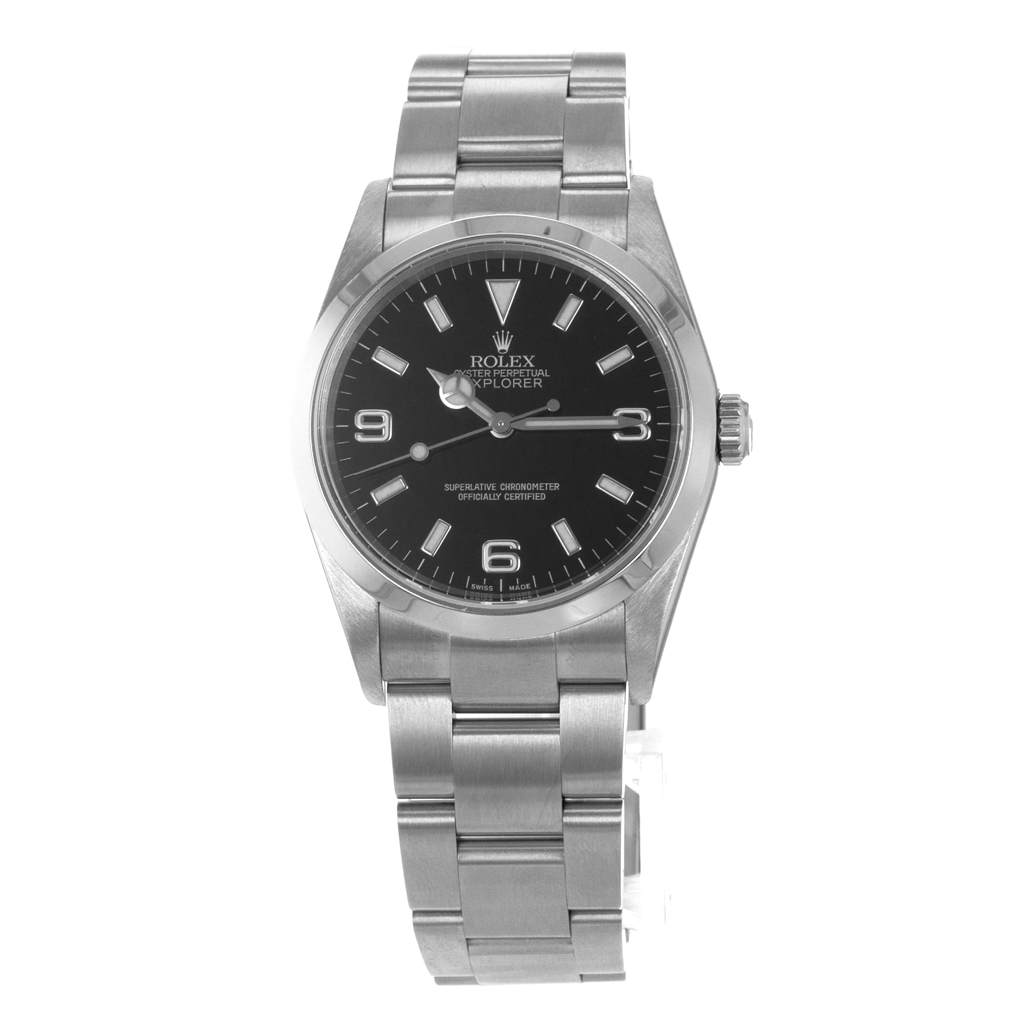 Rolex Explorer 114270 36mm Black Steel Smooth Mens Watch 2004 thumbnail 3
