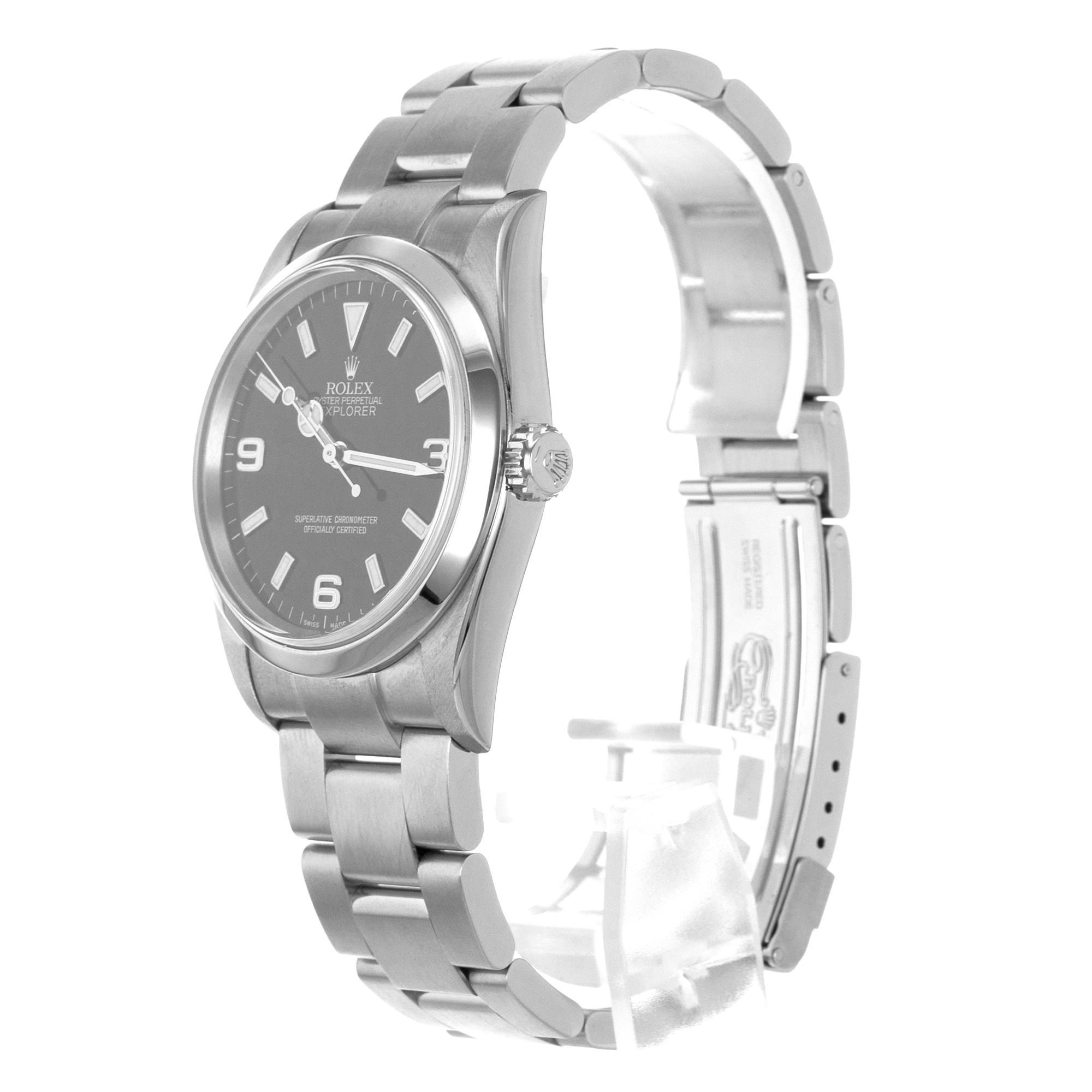 Rolex Explorer 114270 36mm Black Steel Smooth Mens Watch 2004 thumbnail 4