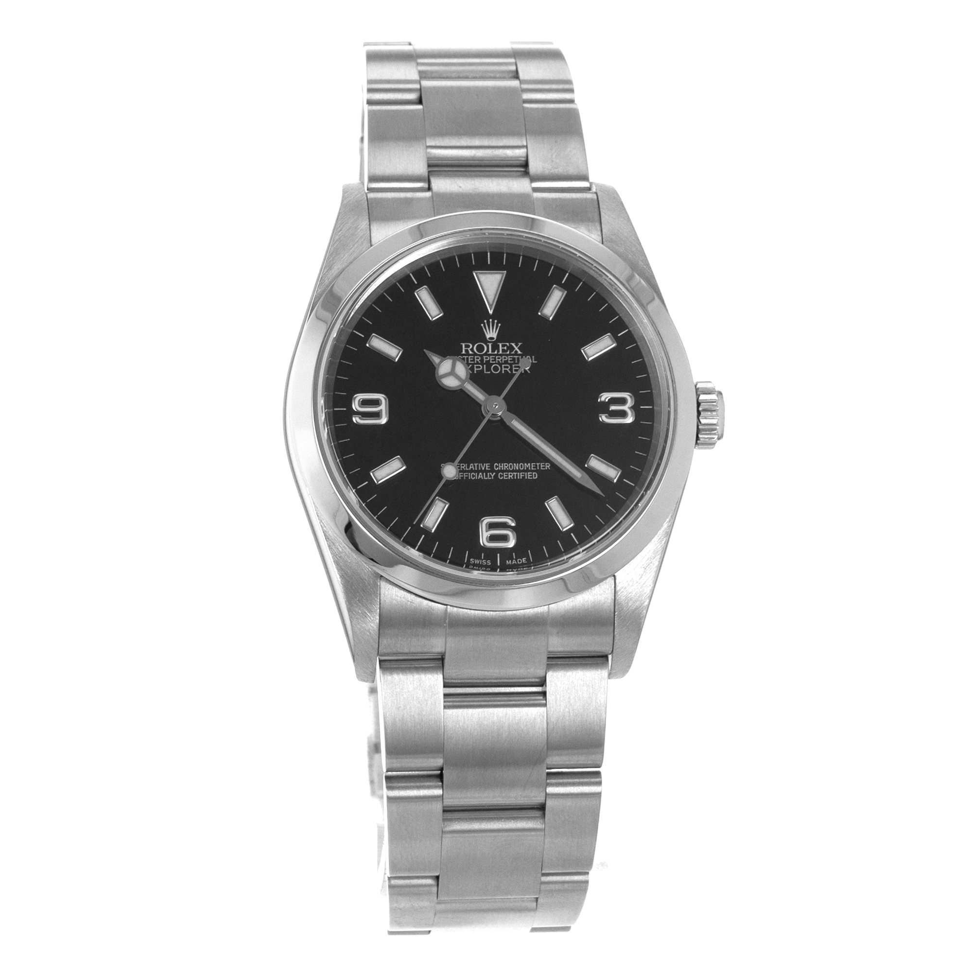 Rolex Explorer 114270 36mm Black Steel Smooth Mens Watch 2004 thumbnail 8