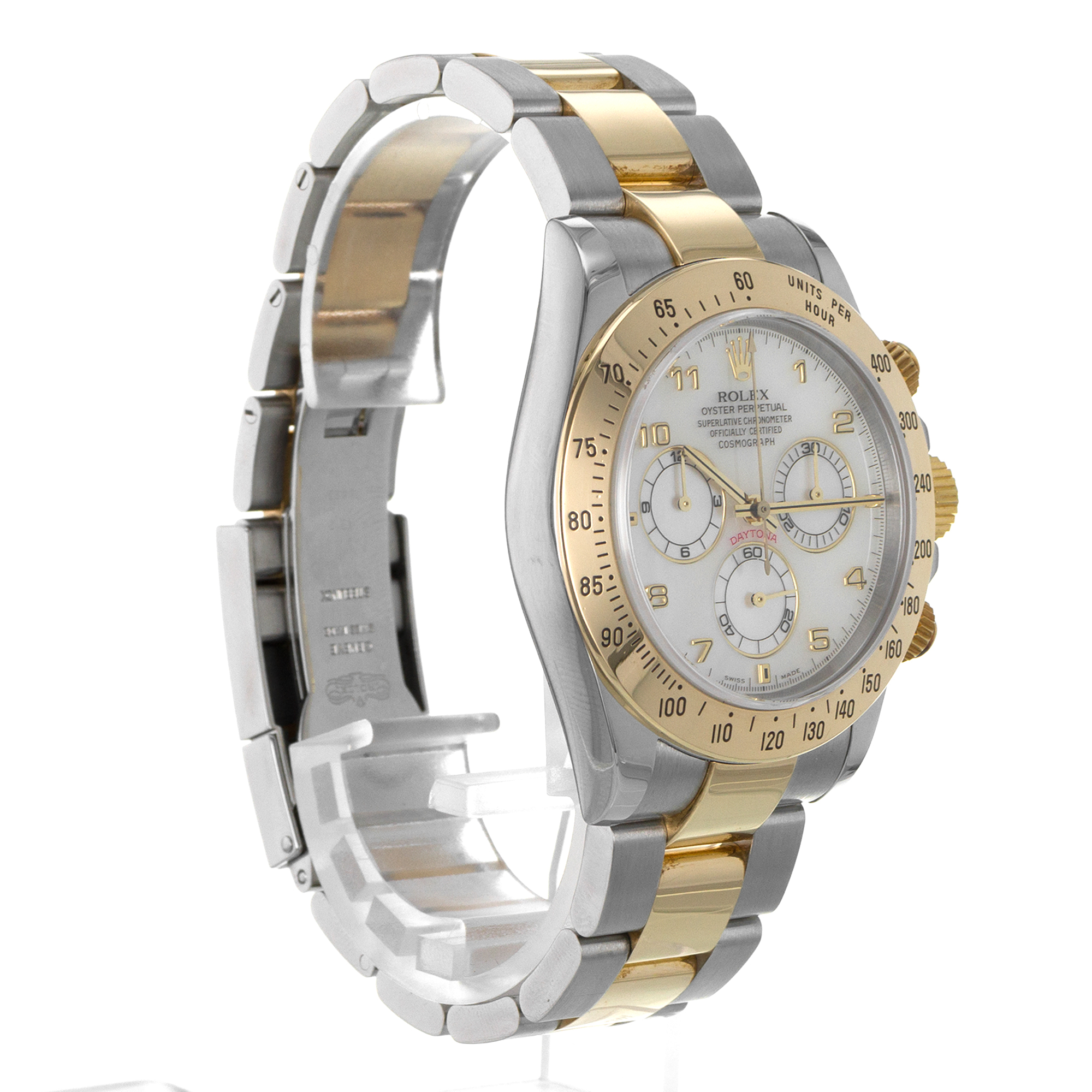 Rolex Daytona 116523 40mm Mother of Pearl Steel Yellow Gold Oyster Mens Watch thumbnail 8