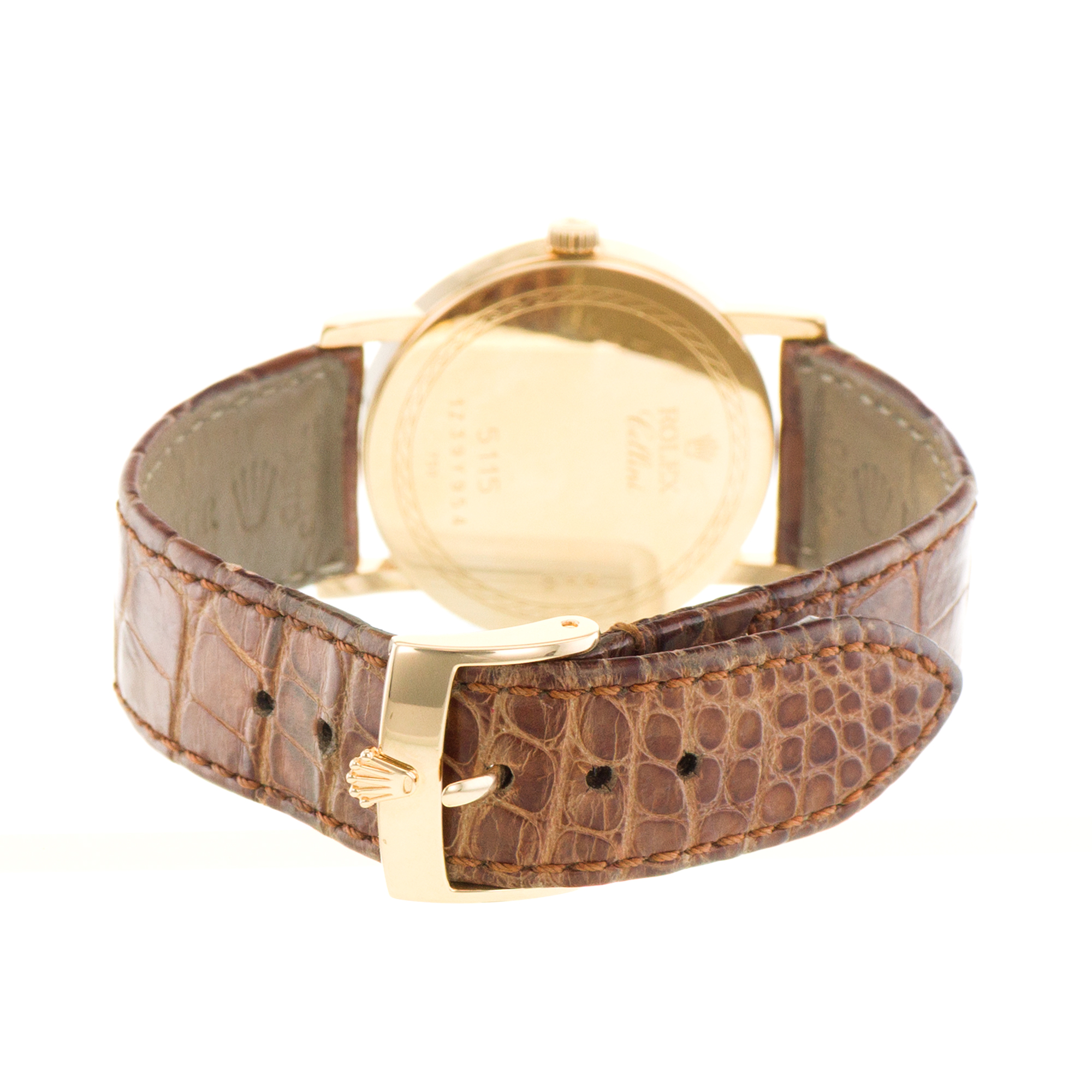Rolex Cellini 5115 32mm White Mother of Pearl Roman Yellow Gold Mens Watch thumbnail 10