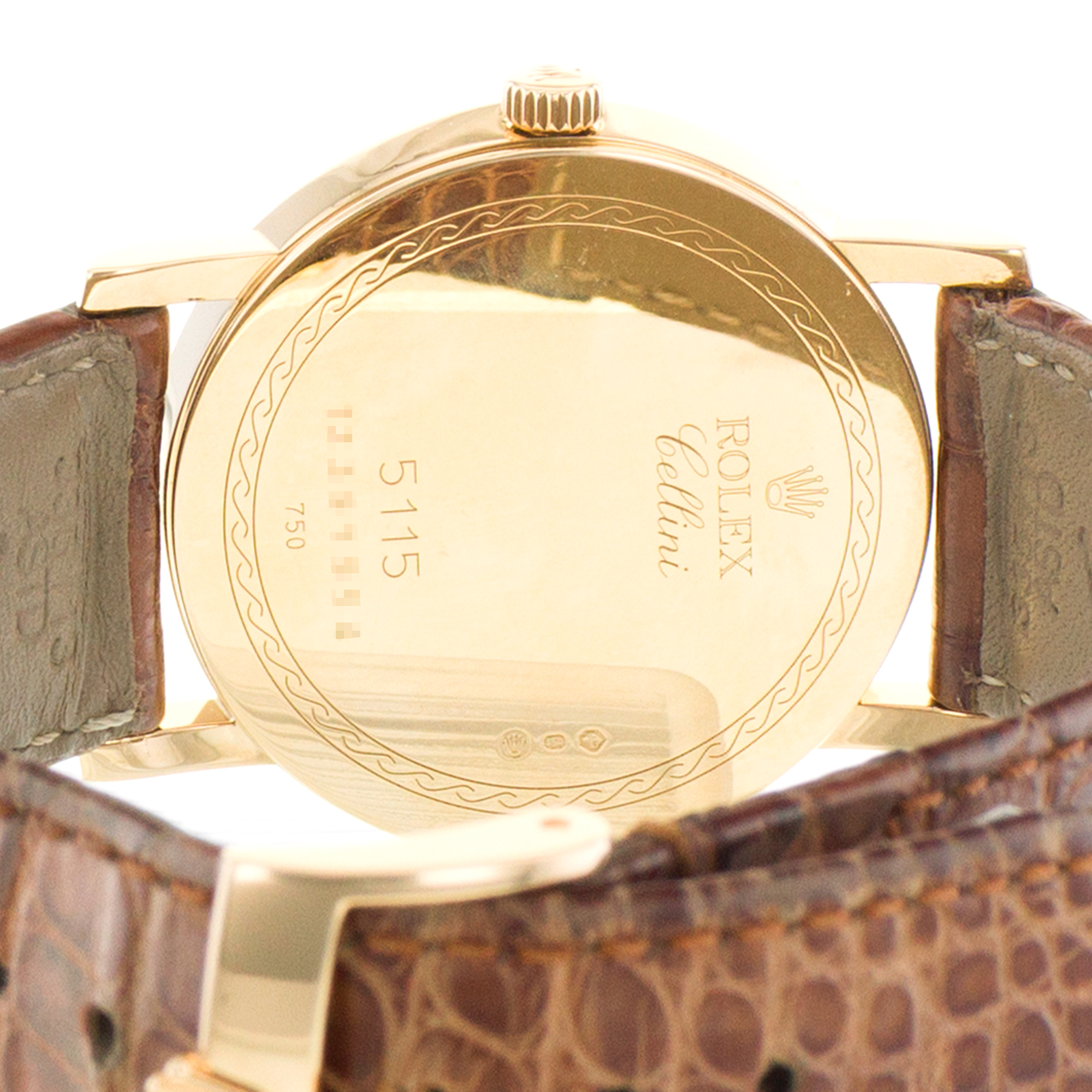Rolex Cellini 5115 32mm White Mother of Pearl Roman Yellow Gold Mens Watch thumbnail 11
