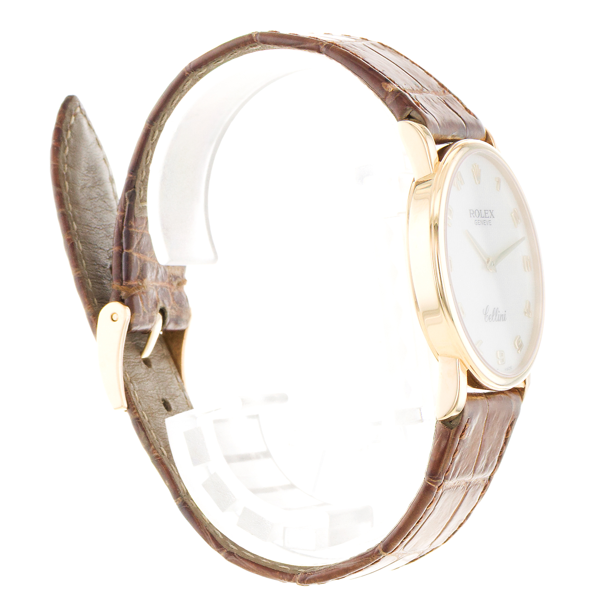 Rolex Cellini 5115 32mm White Mother of Pearl Roman Yellow Gold Mens Watch thumbnail 7