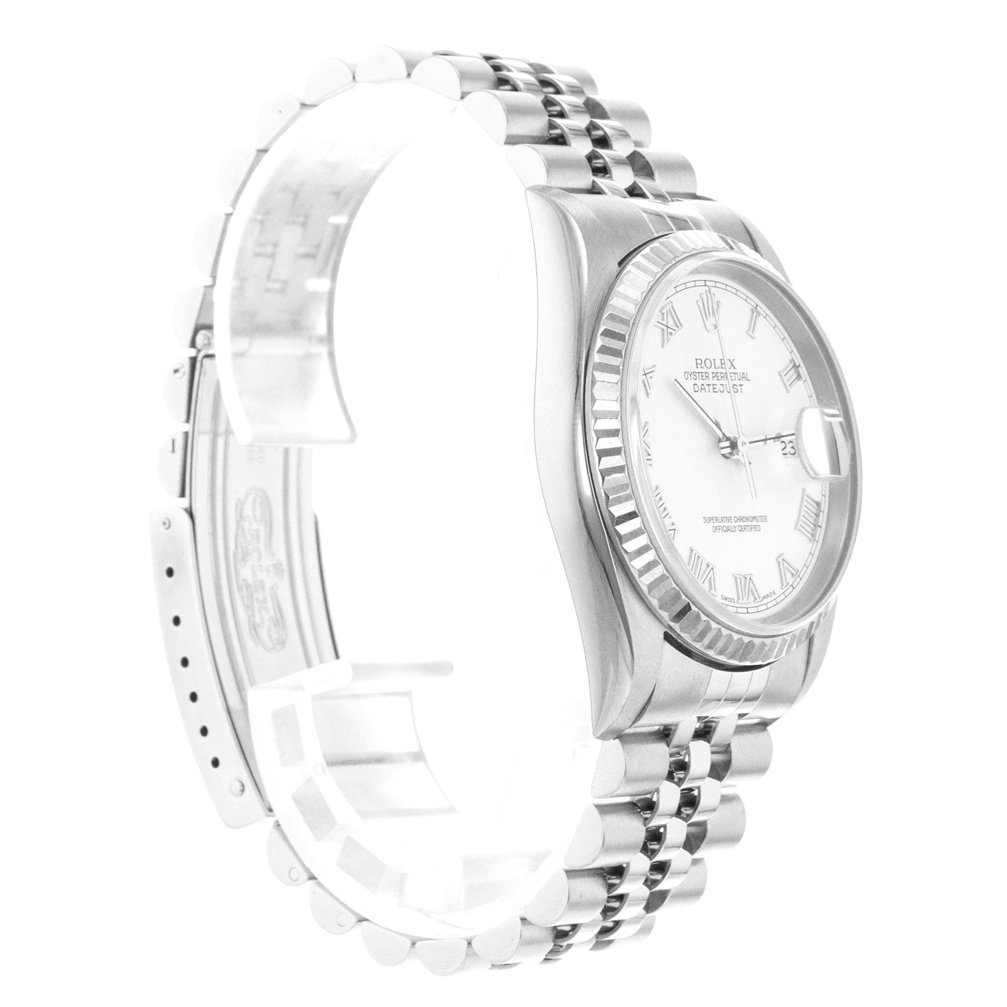 Rolex Datejust 36 16234 White Roman Steel White Gold Jubilee Mens Watch 2000 thumbnail 7