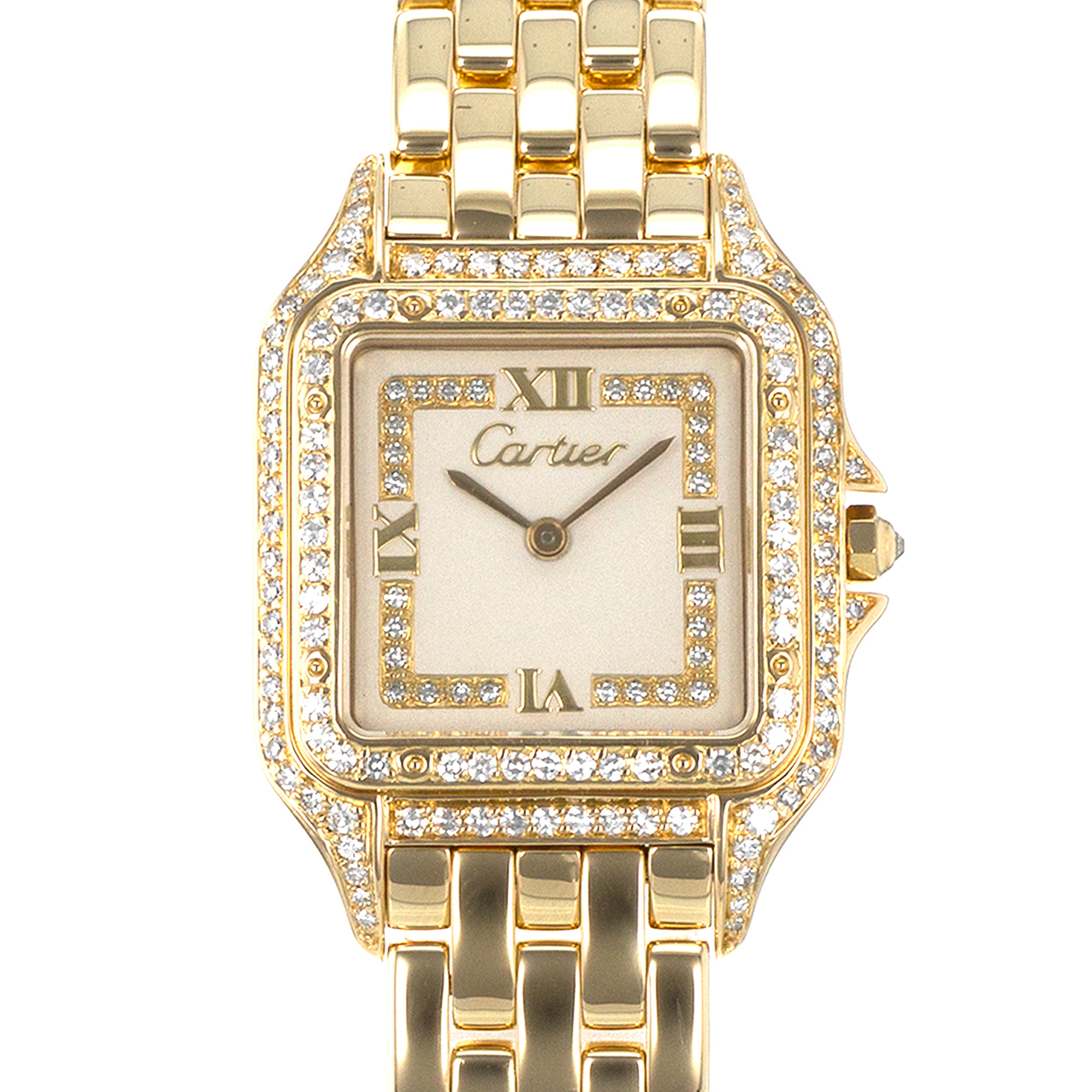 Cartier Panthere WF4001B9 883969 27mm Factory Diamonds Yellow Gold Mens Watch thumbnail 1
