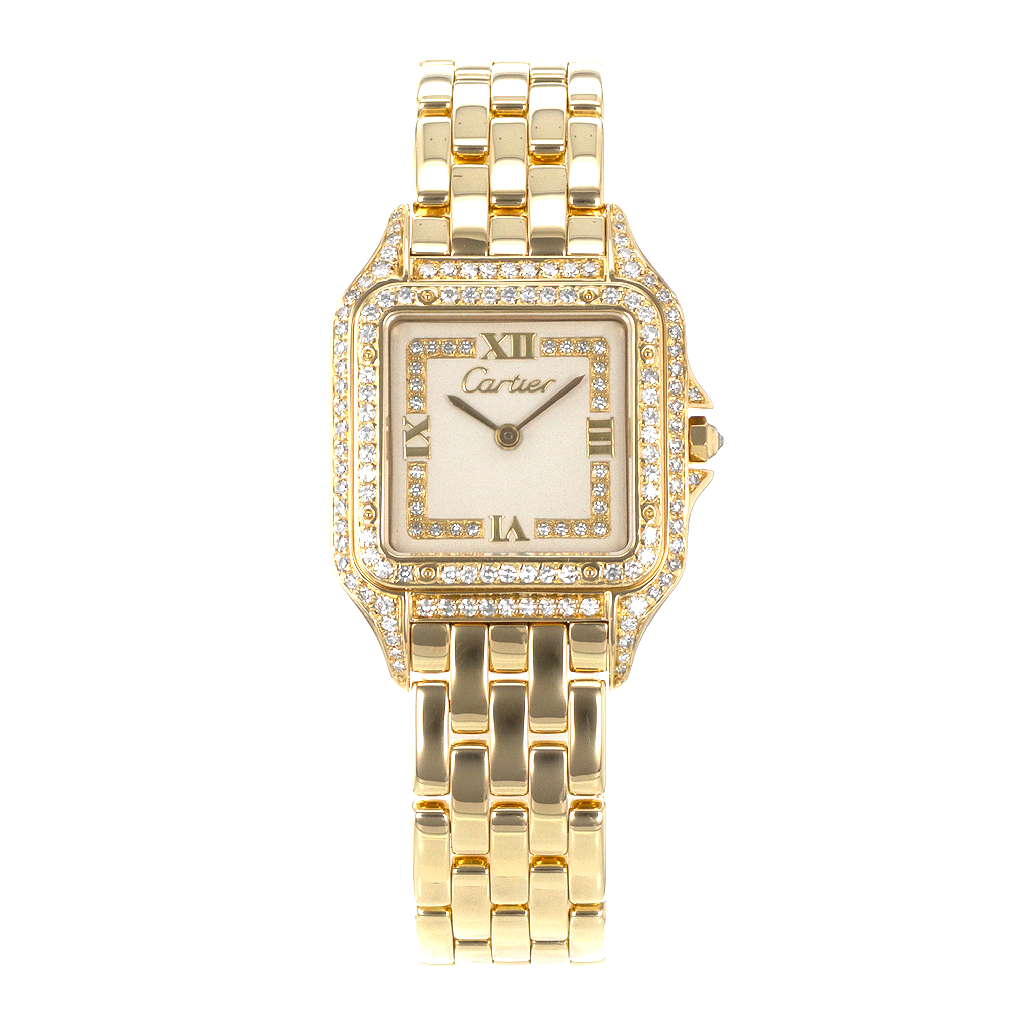 Cartier Panthere WF4001B9 883969 27mm Factory Diamonds Yellow Gold Mens Watch thumbnail 2