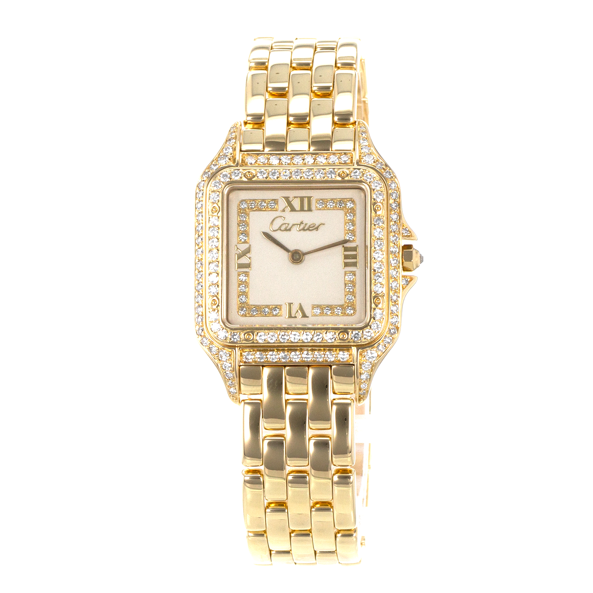 Cartier Panthere WF4001B9 883969 27mm Factory Diamonds Yellow Gold Mens Watch thumbnail 3