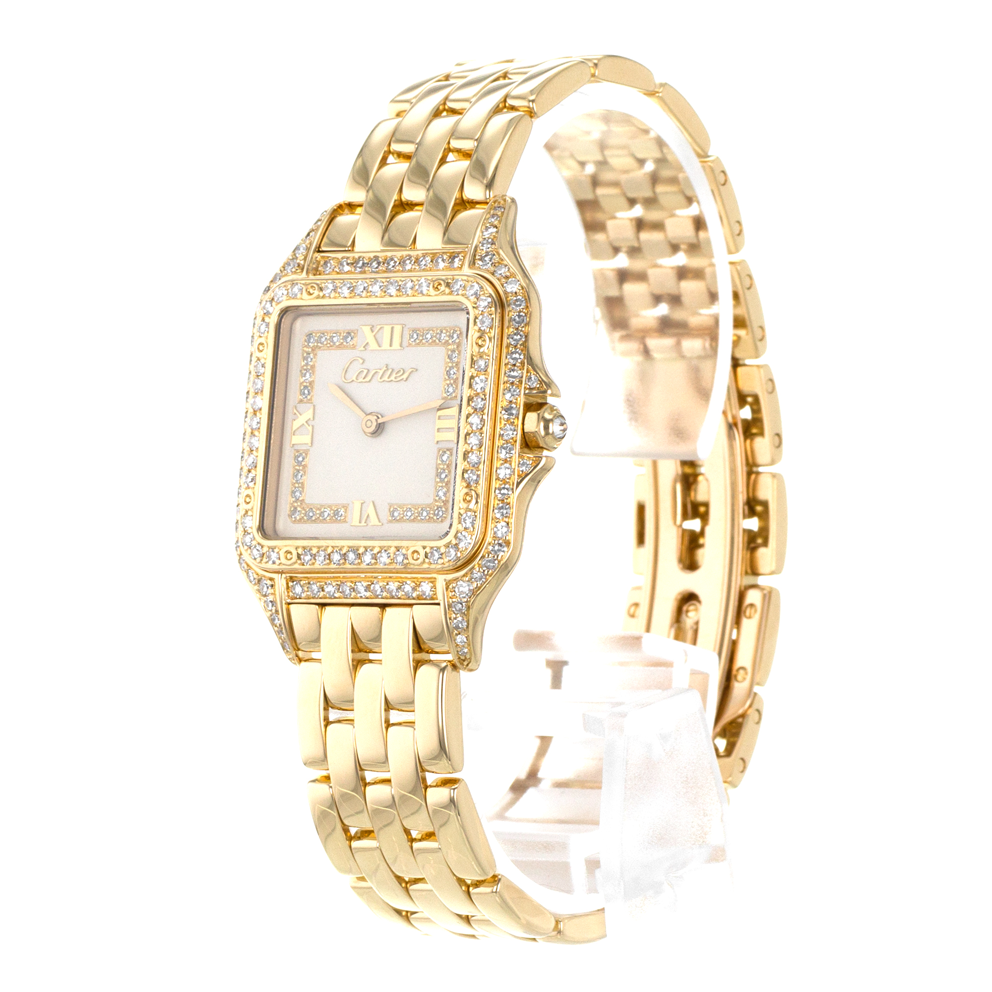 Cartier Panthere WF4001B9 883969 27mm Factory Diamonds Yellow Gold Mens Watch thumbnail 4