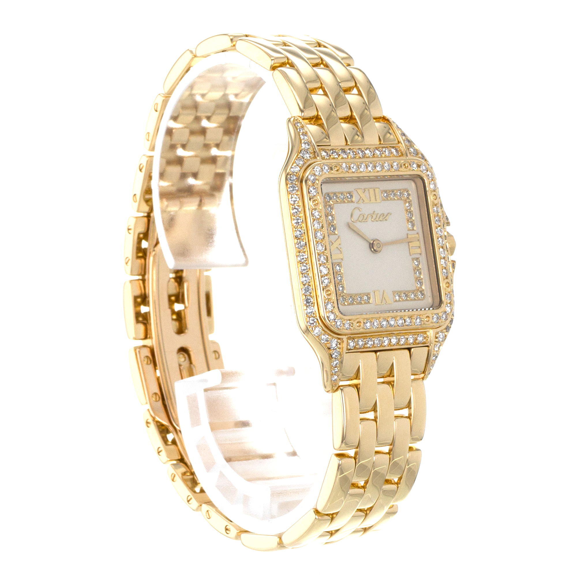 Cartier Panthere WF4001B9 883969 27mm Factory Diamonds Yellow Gold Mens Watch thumbnail 7