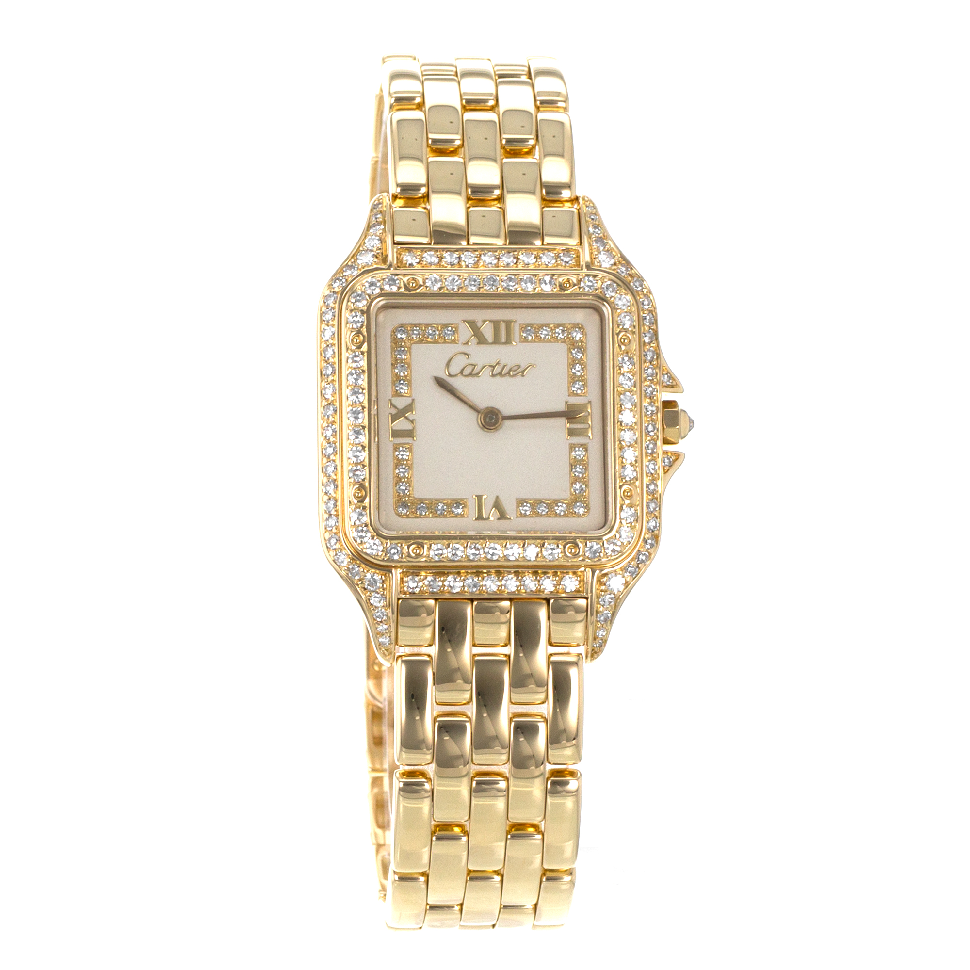 Cartier Panthere WF4001B9 883969 27mm Factory Diamonds Yellow Gold Mens Watch thumbnail 8